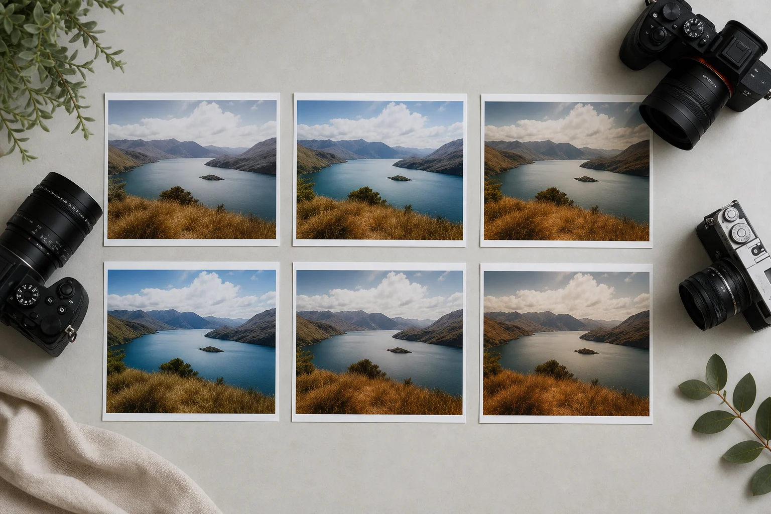 Comparison of photo samples showing detail and color accuracy