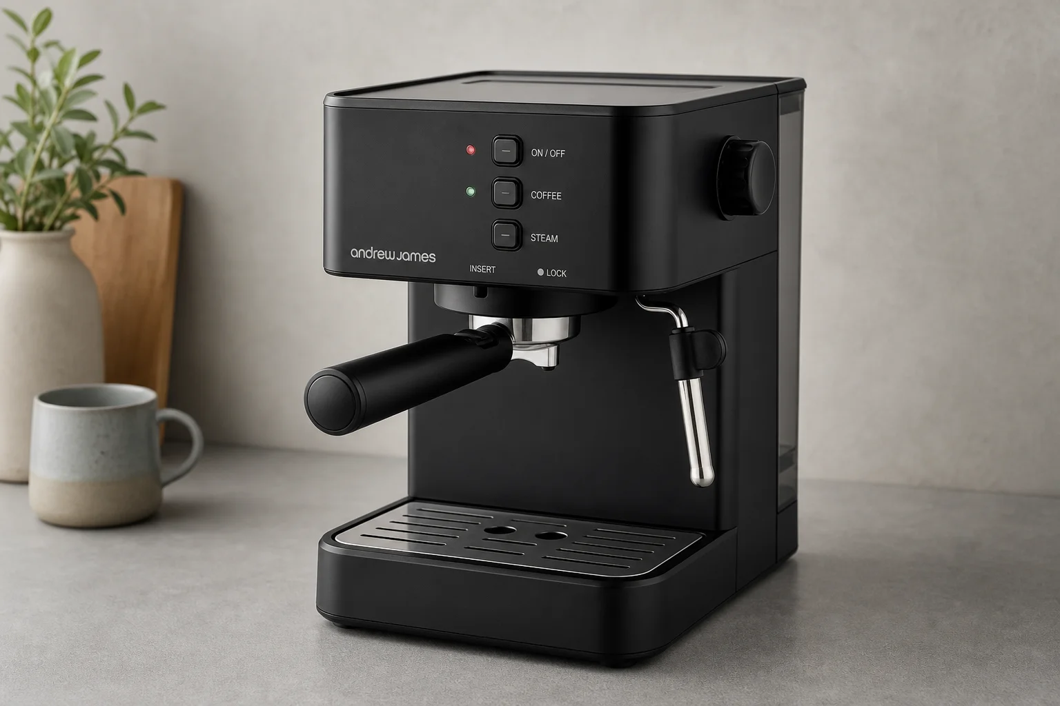 五台平價 Espresso 咖啡機並排擺放在水泥地面上