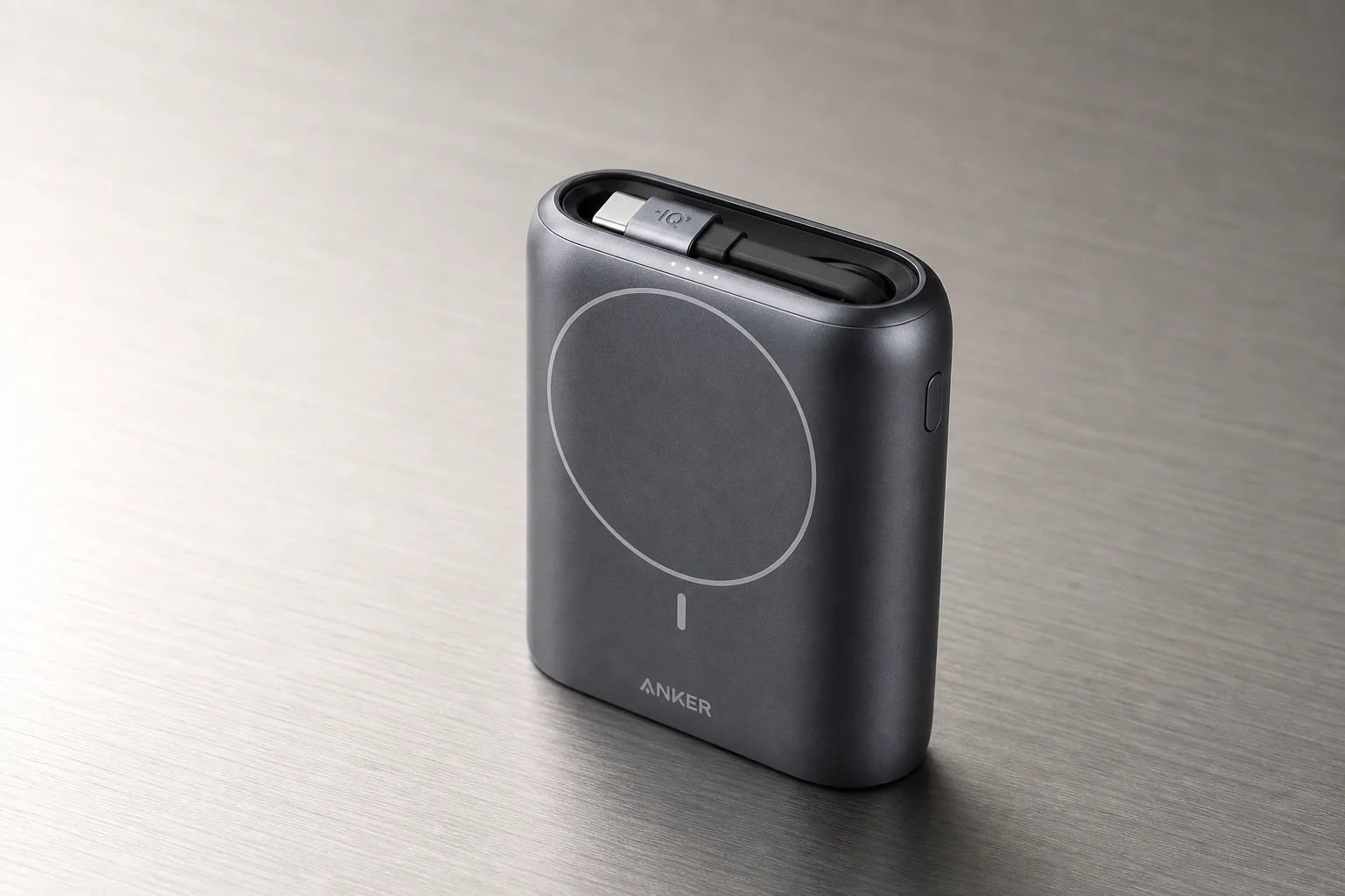 Four power banks arranged on concrete: basic, solar, digital display, and magnetic models