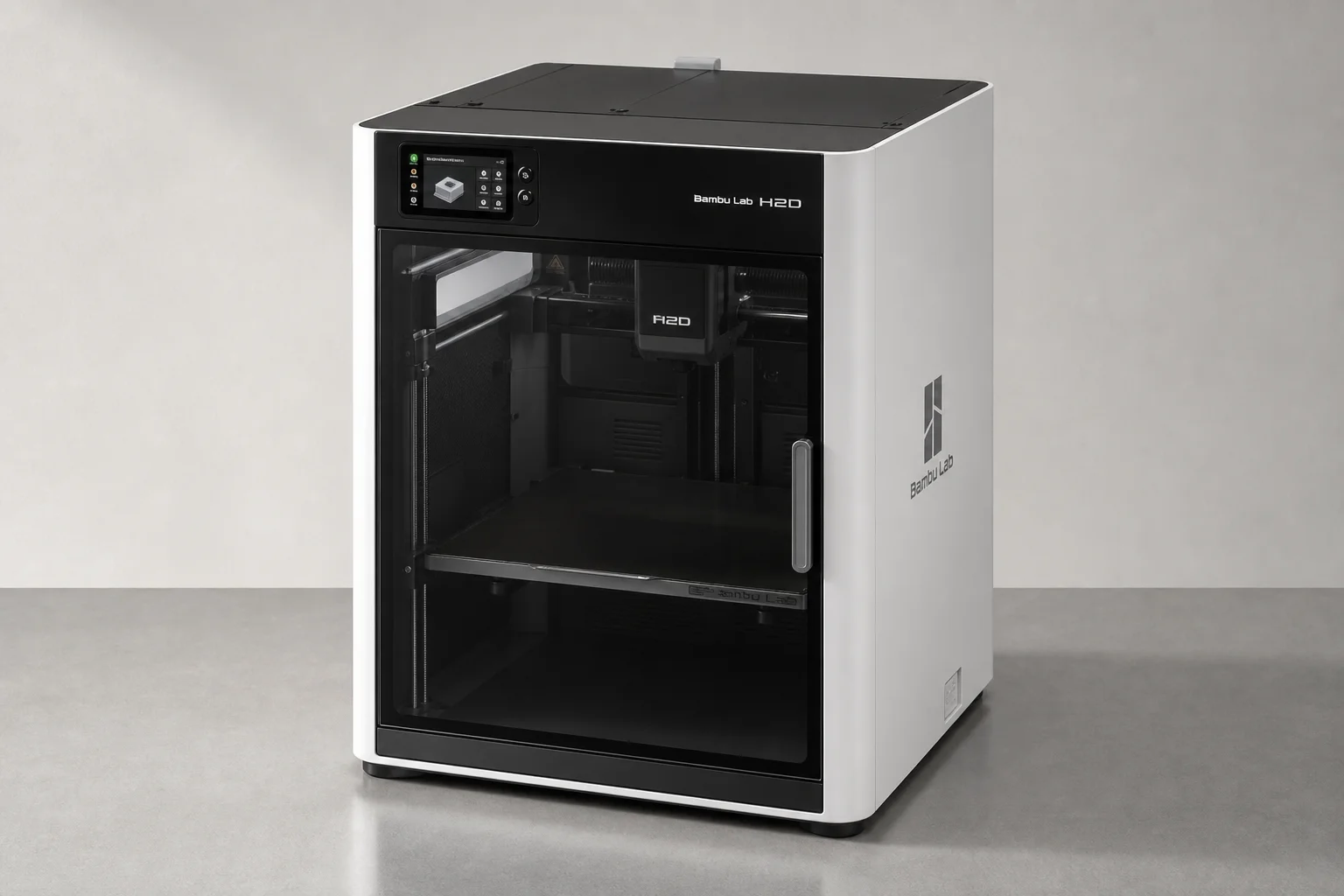 Bambu Lab H2S large-format 3D printer on neutral surface
