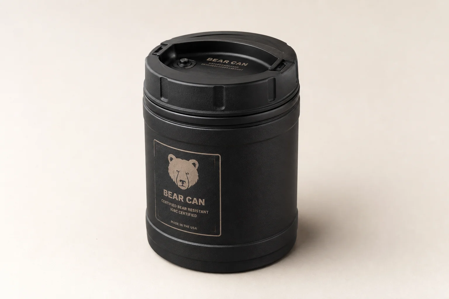 Seven food storage solutions for backpacking arranged on neutral backdrop