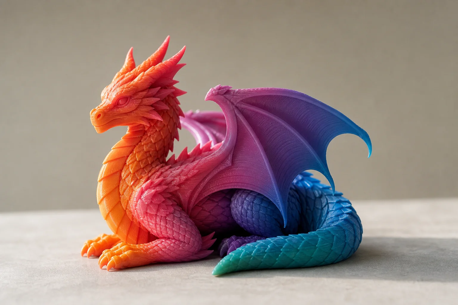 呈現鮮豔色彩過渡與層次的彩色 3D 列印成品