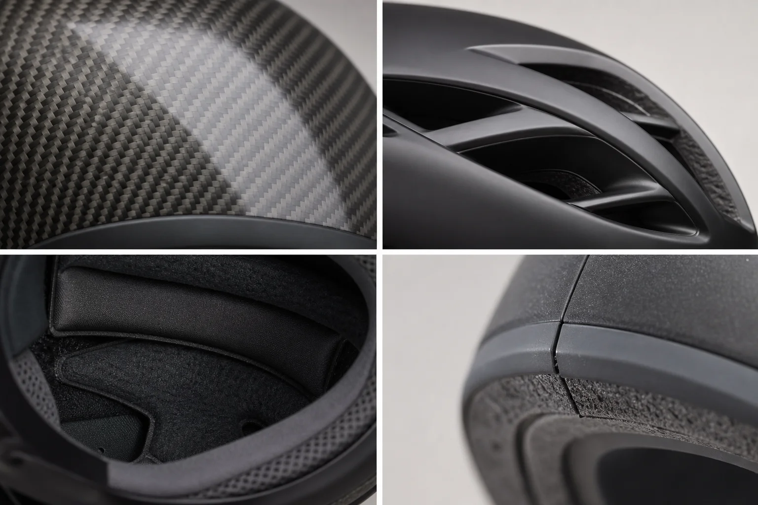 Comparison of genuine and counterfeit helmet construction details