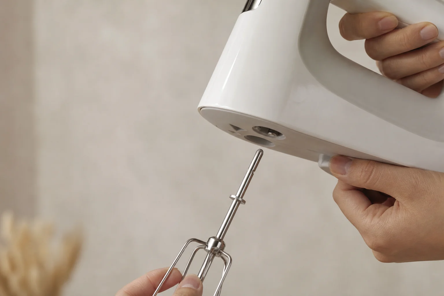 正在操作扳機式退棒機制的攪拌機