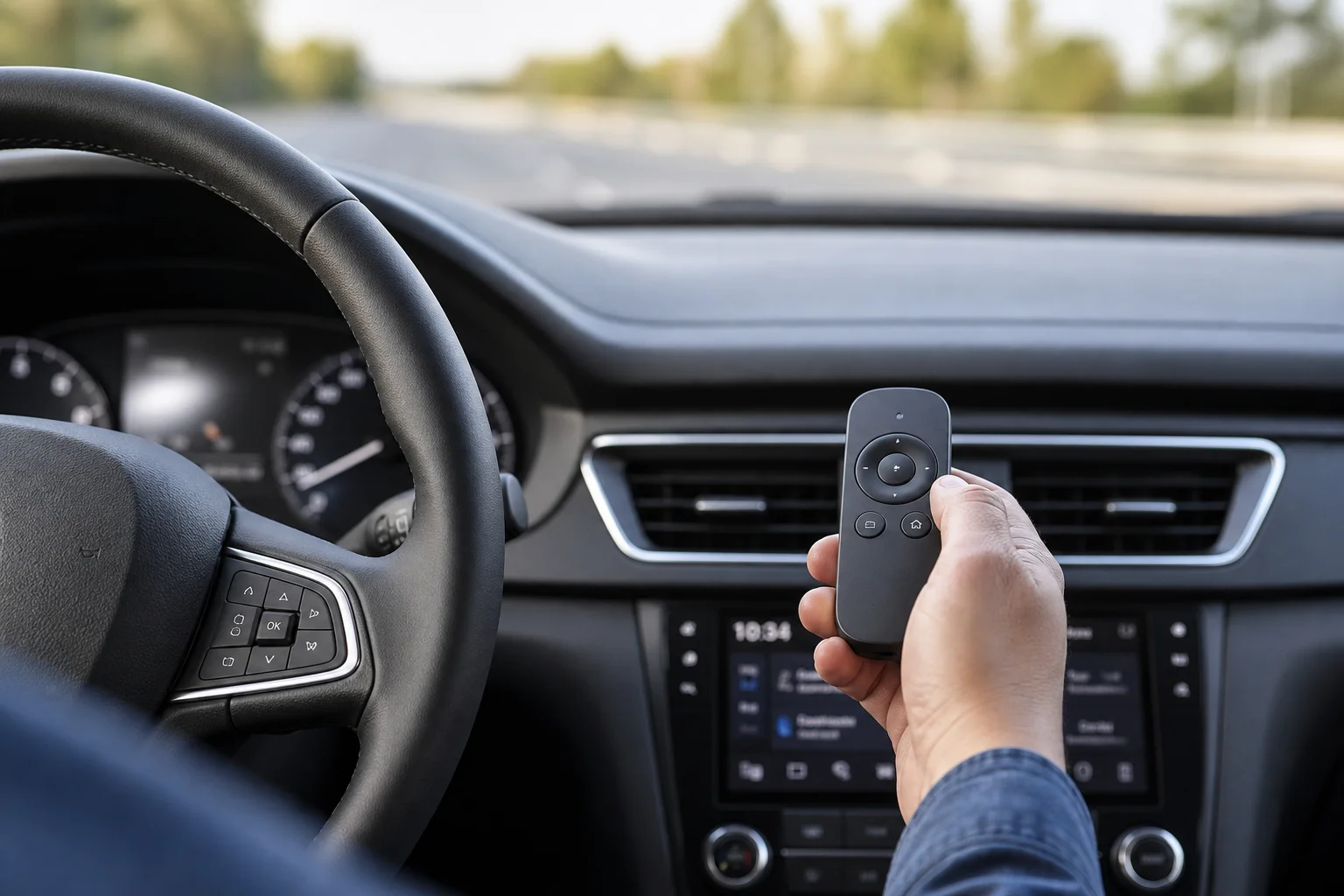 駕駛在開車時使用遙控器調整低音控制