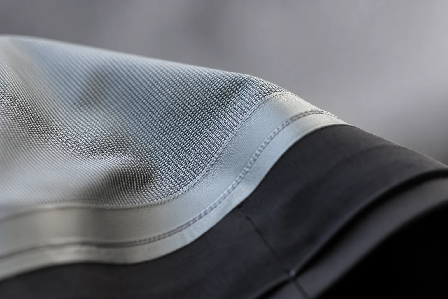 Close-up of Gore-Tex fabric seam taping and waterproof construction