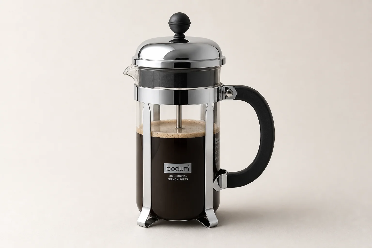 Four budget coffee makers: AeroPress, Chemex, Moka Express, and Bodum Chambord arranged on concrete