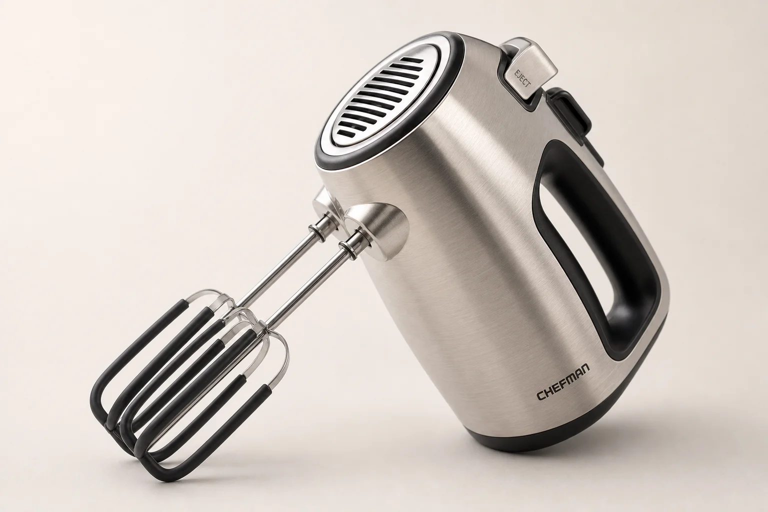 Breville Handy Mix Scraper and Cuisinart Power Advantage Plus hand mixers on marble surface
