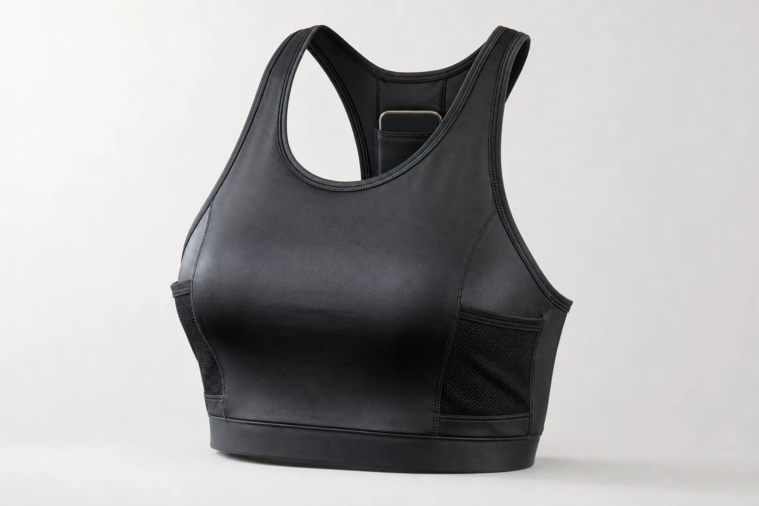 Collection of 12 high-impact sports bras in various styles and colors on neutral backdrop