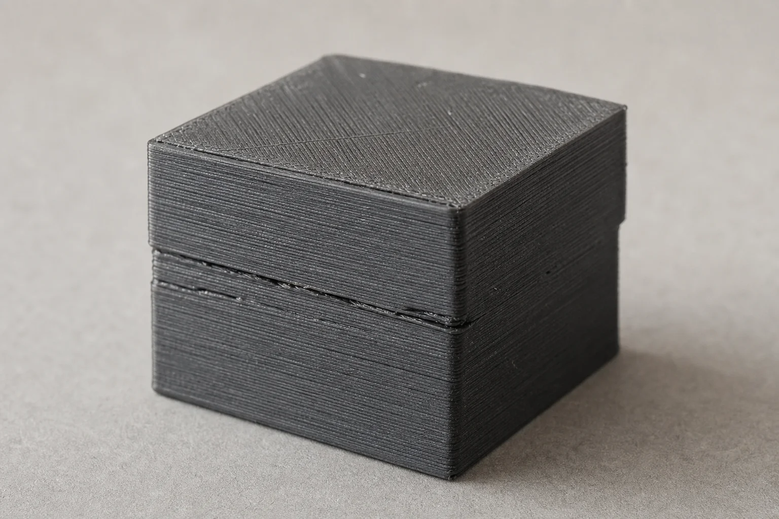 出現層位偏移與列印瑕疵的 3D 列印校正方塊