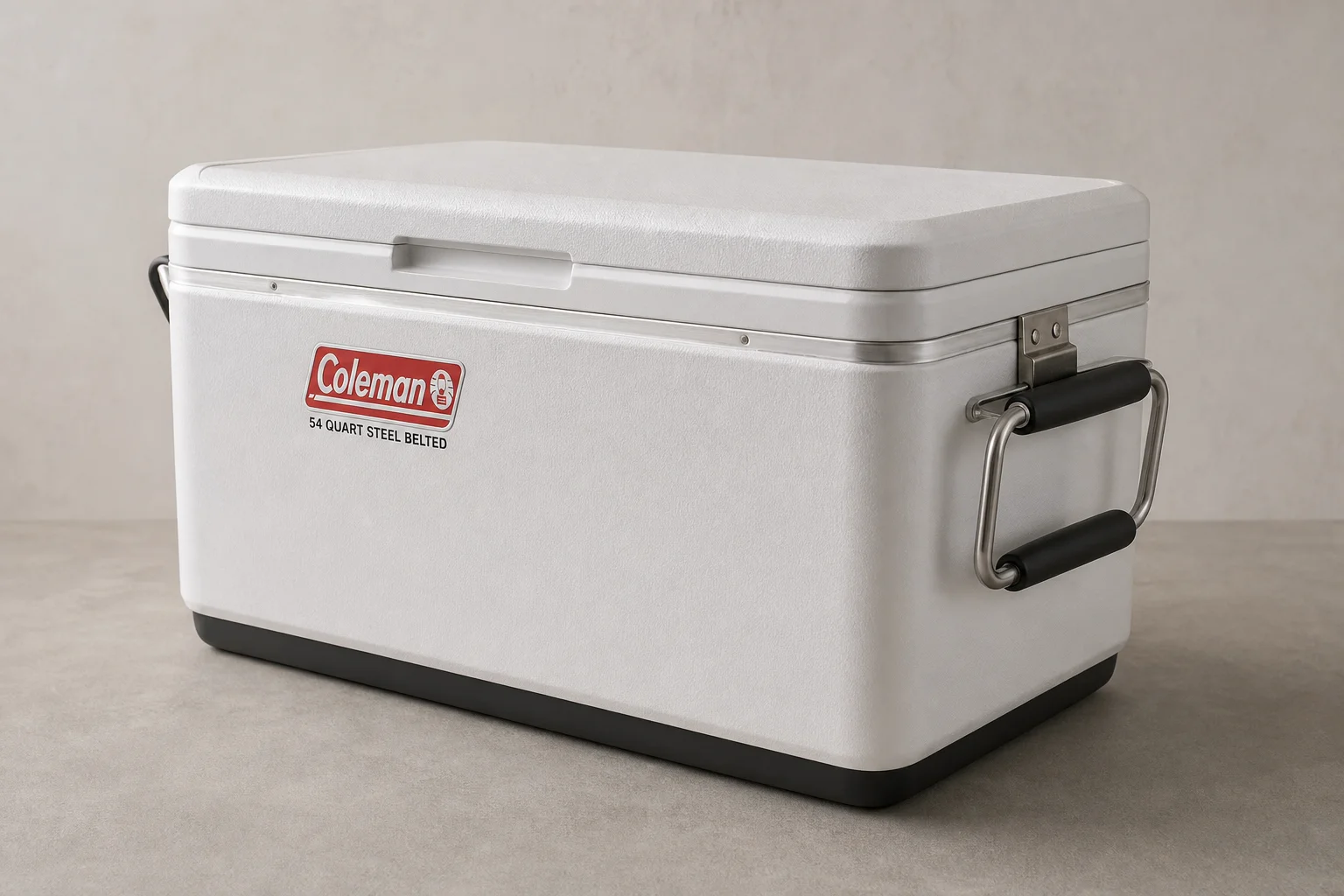 Five coolers arranged by size from smallest to largest on neutral backdrop