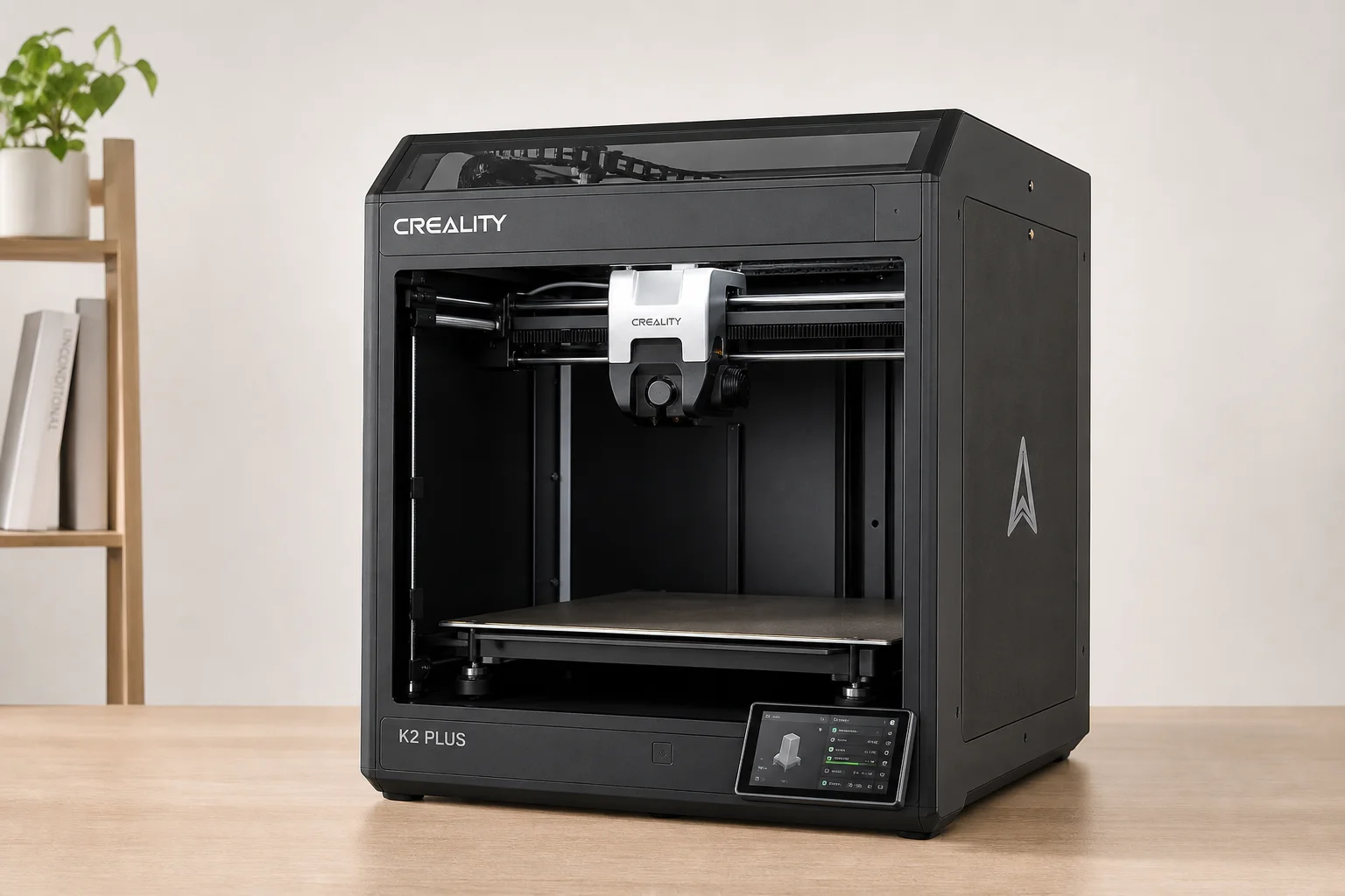 Collection of modern 3D printers on neutral background