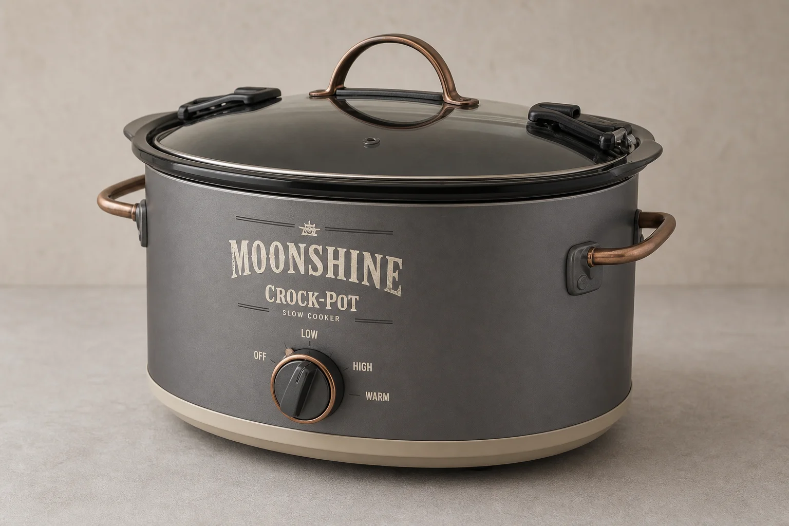 Five slow cookers arranged by rank on a concrete surface