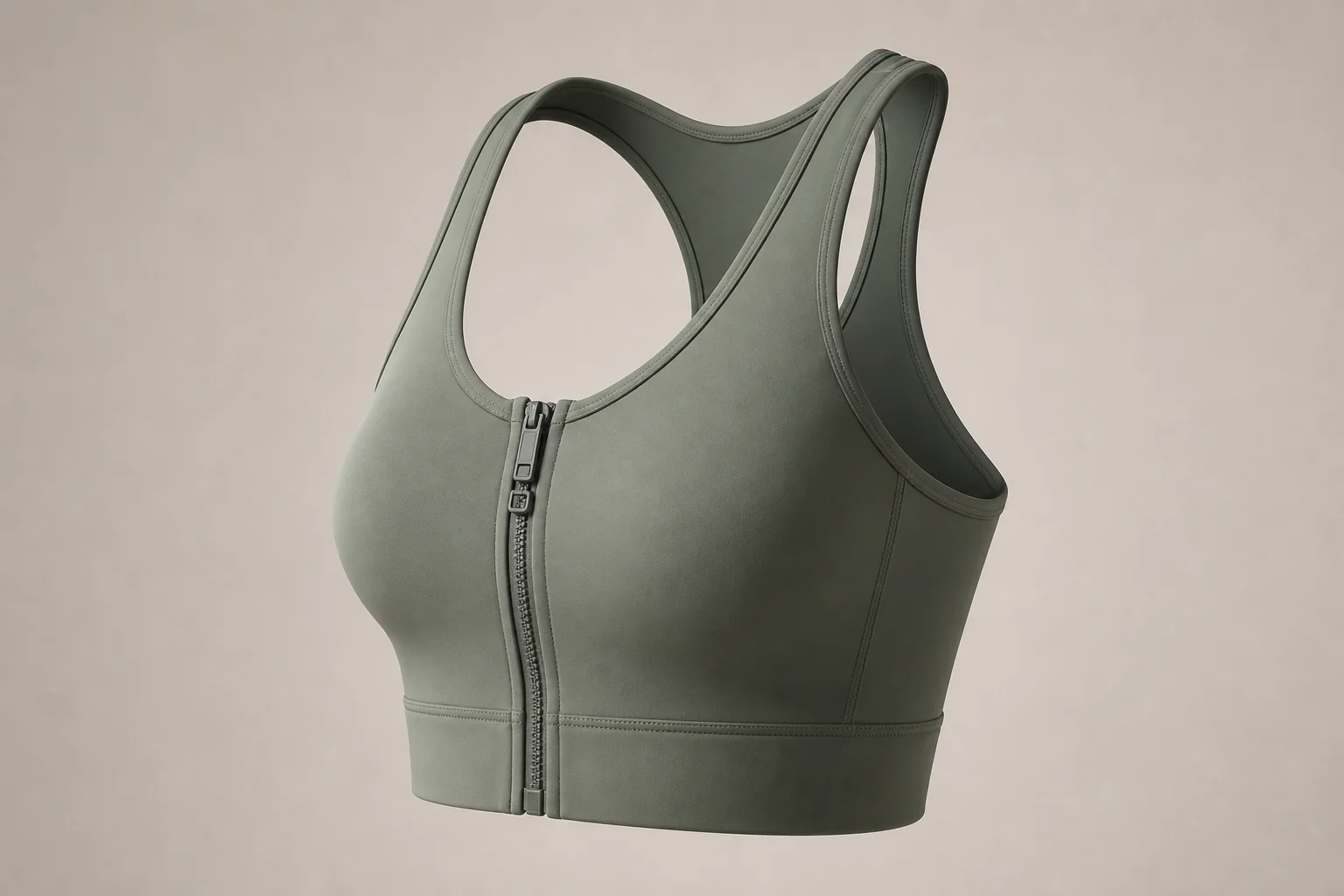 Collection of 12 high-impact sports bras in various styles and colors on neutral backdrop