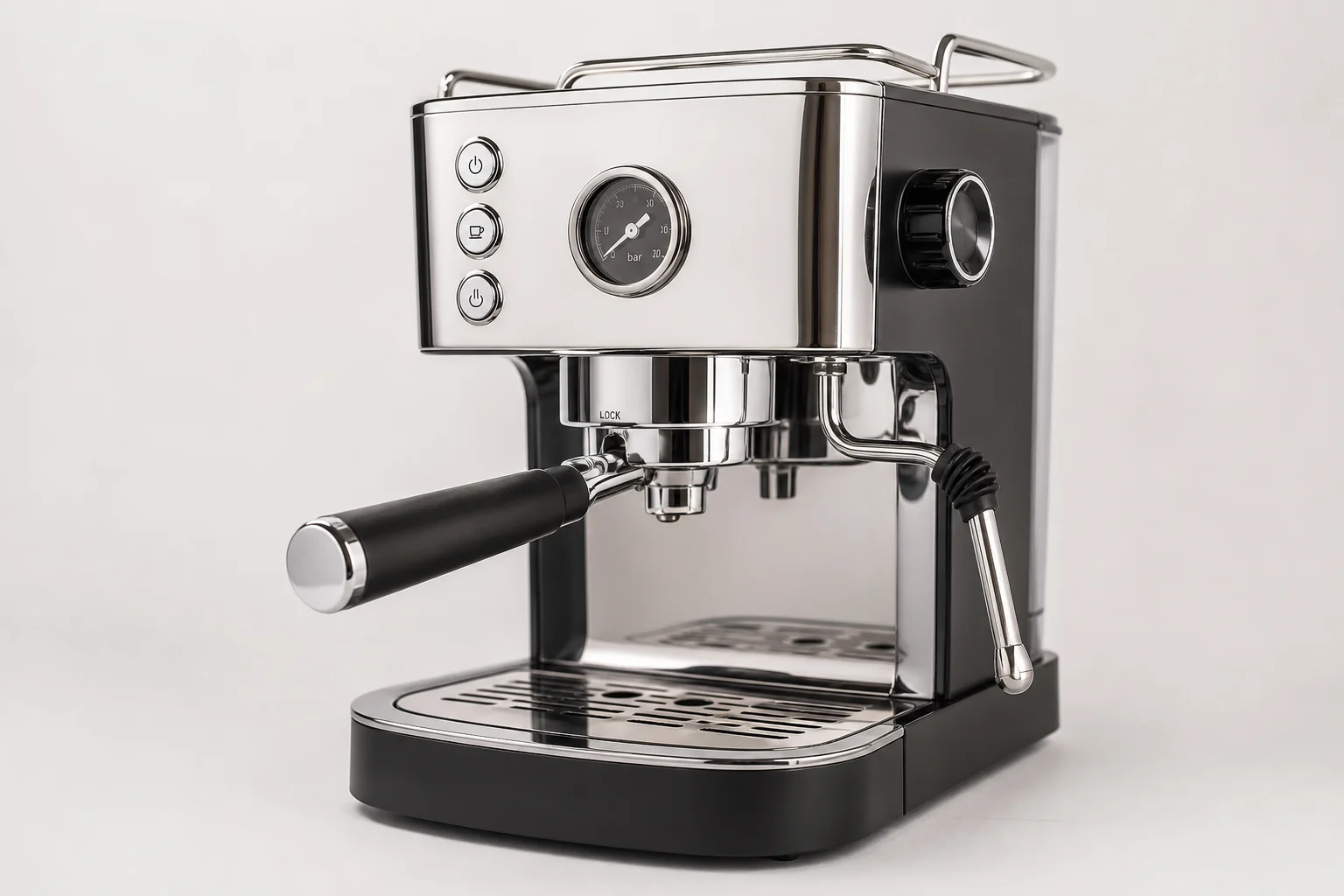 四台 Espresso 咖啡機並排展示在混凝土表面上