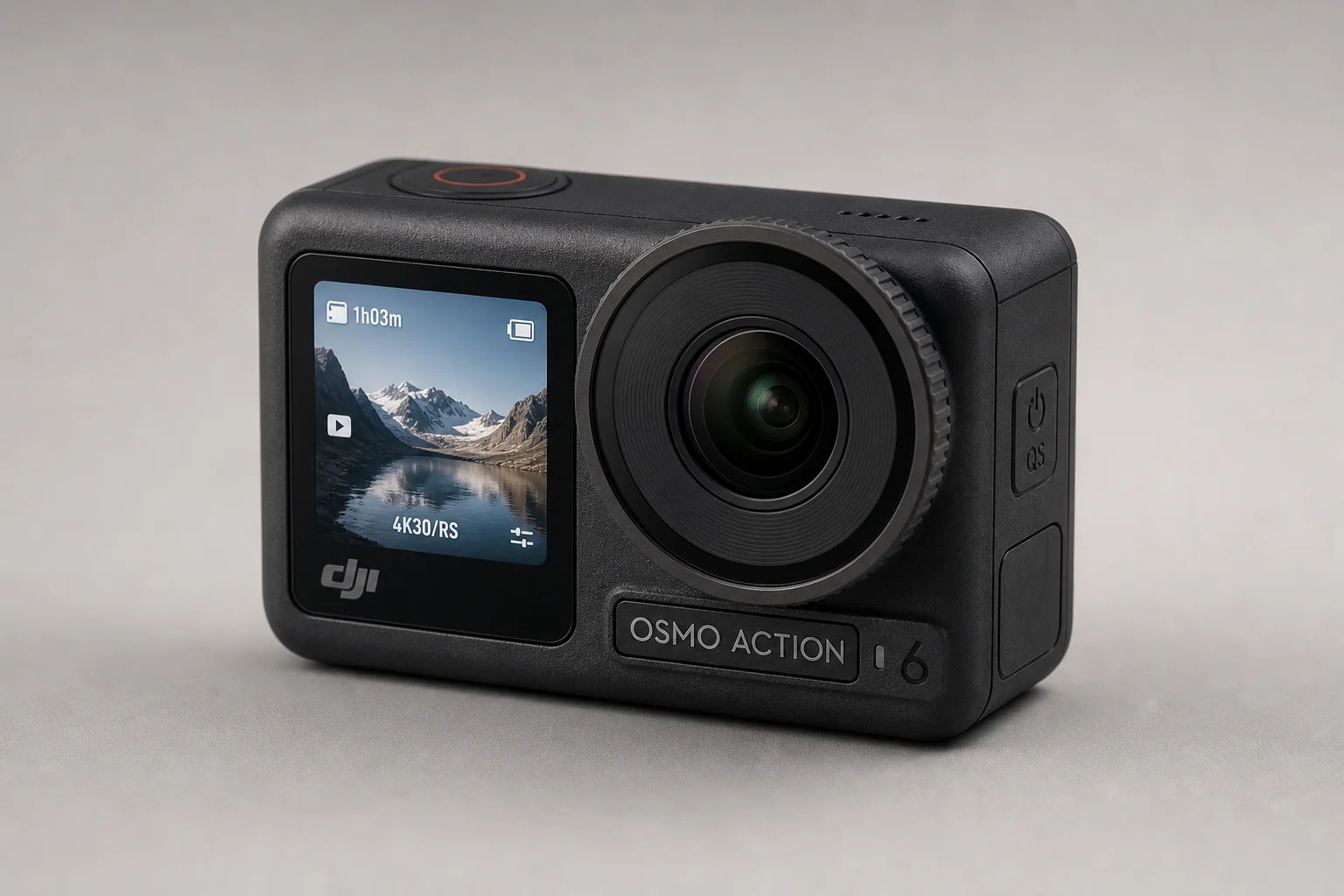 DJI Osmo Action 6 與 Insta360 Ace Pro 2 運動相機並排放在水泥地上