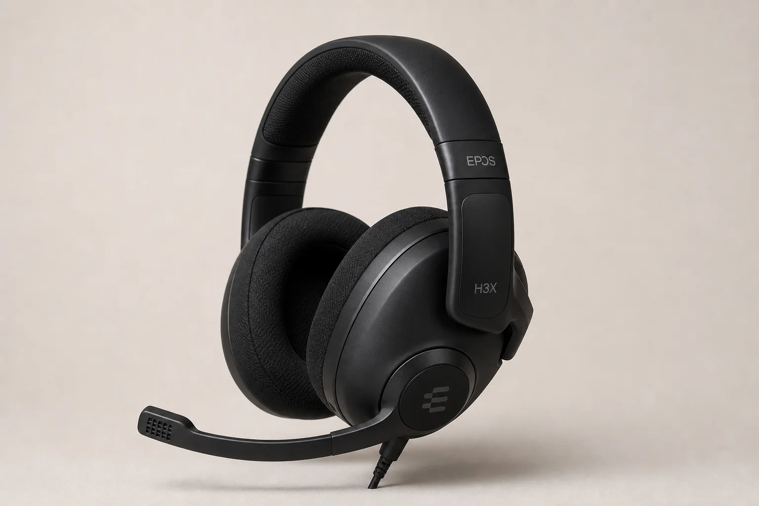 Audio Technica ATH-M50x STS gaming headset with integrated microphone on neutral backdrop
