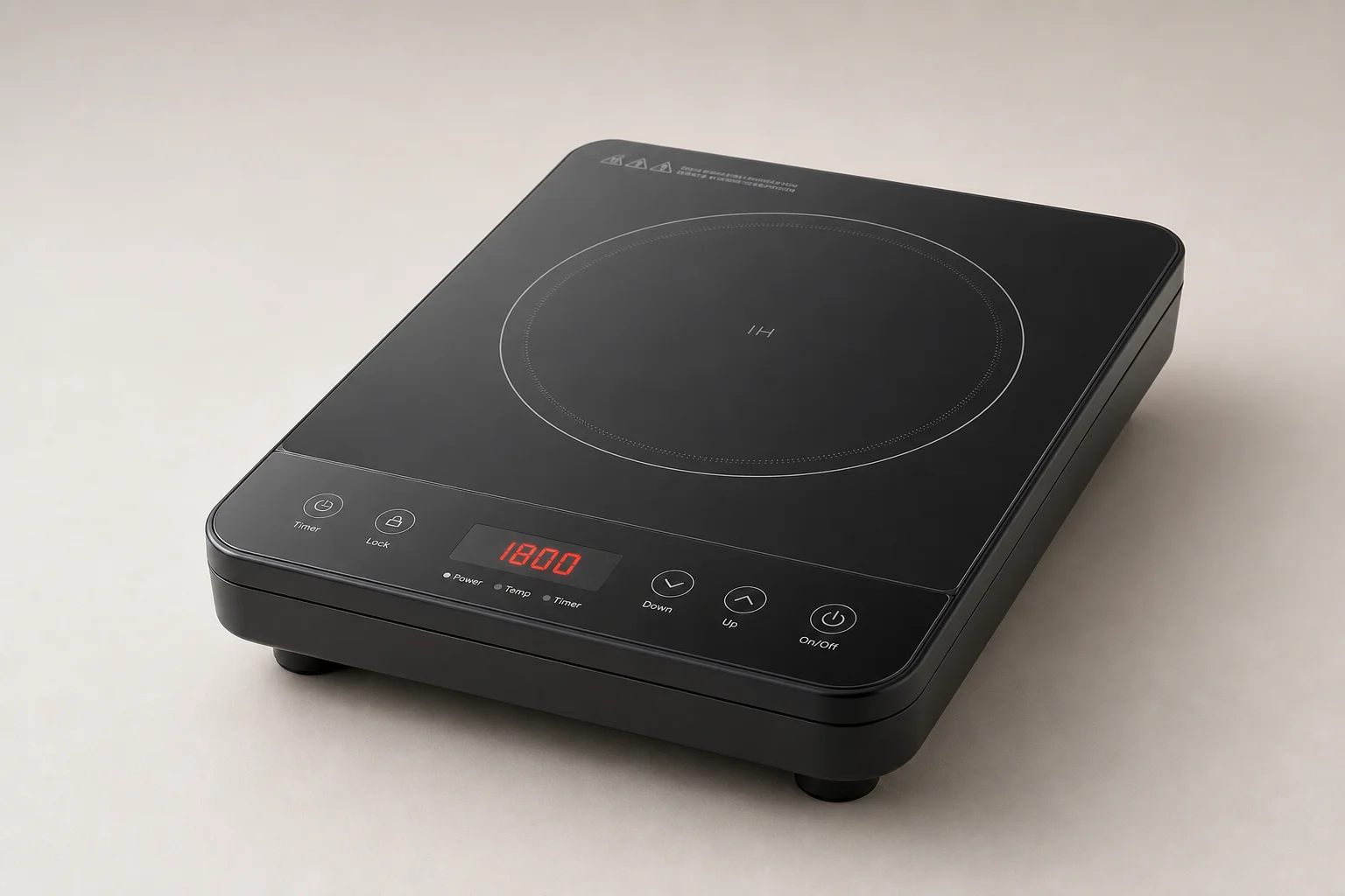 Three portable burners: electric, gas, and induction models on concrete surface