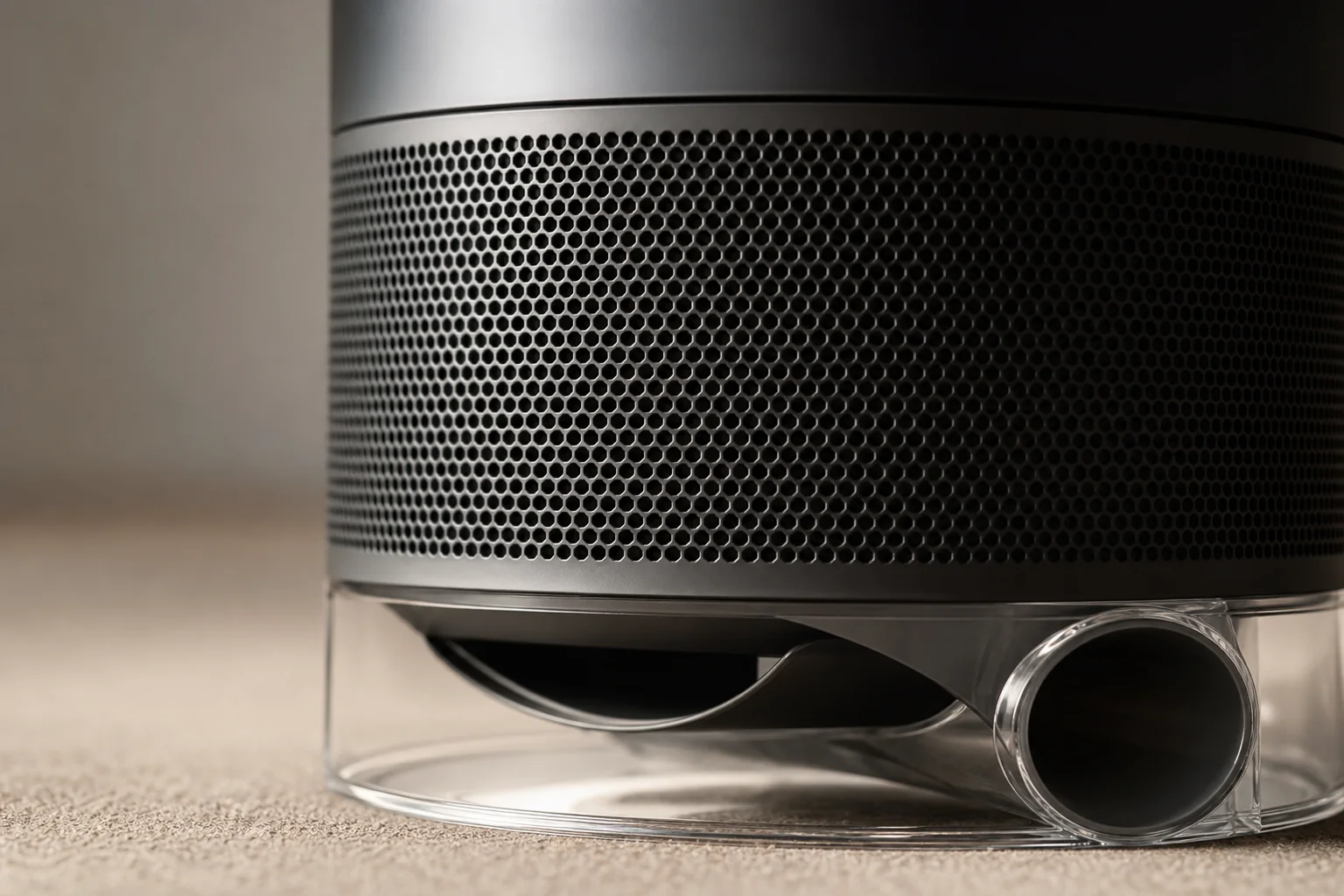 Close-up of HushJet Mini Cool honeycomb mesh base and nozzle design