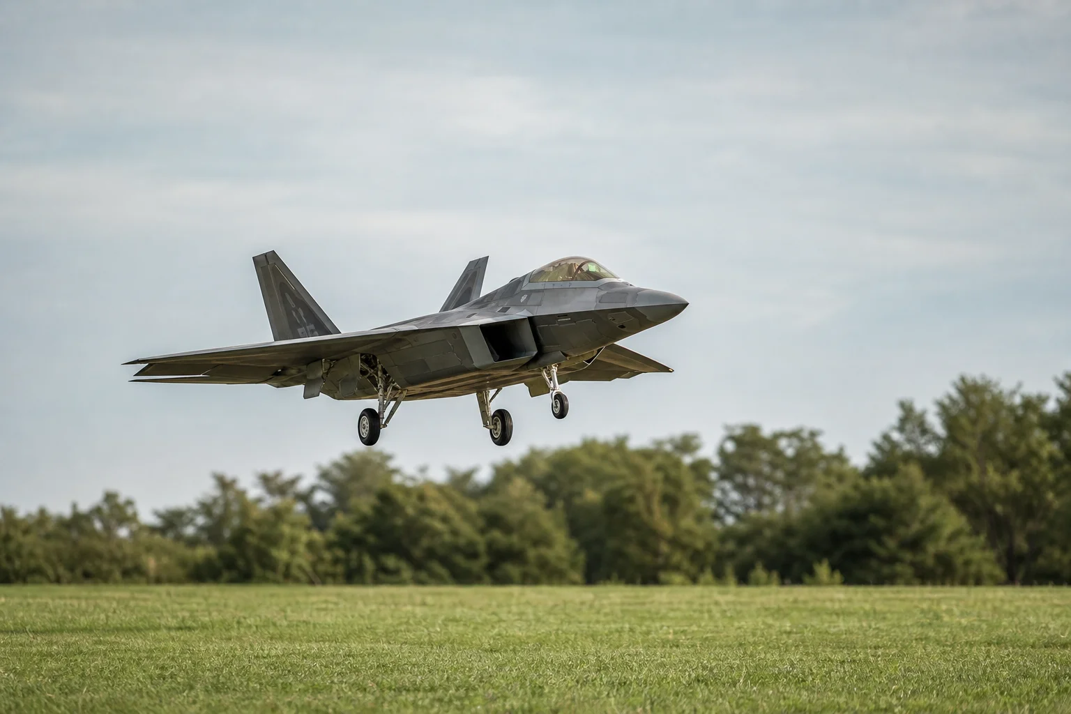 RC jet aircraft on final approach with landing gear deployed