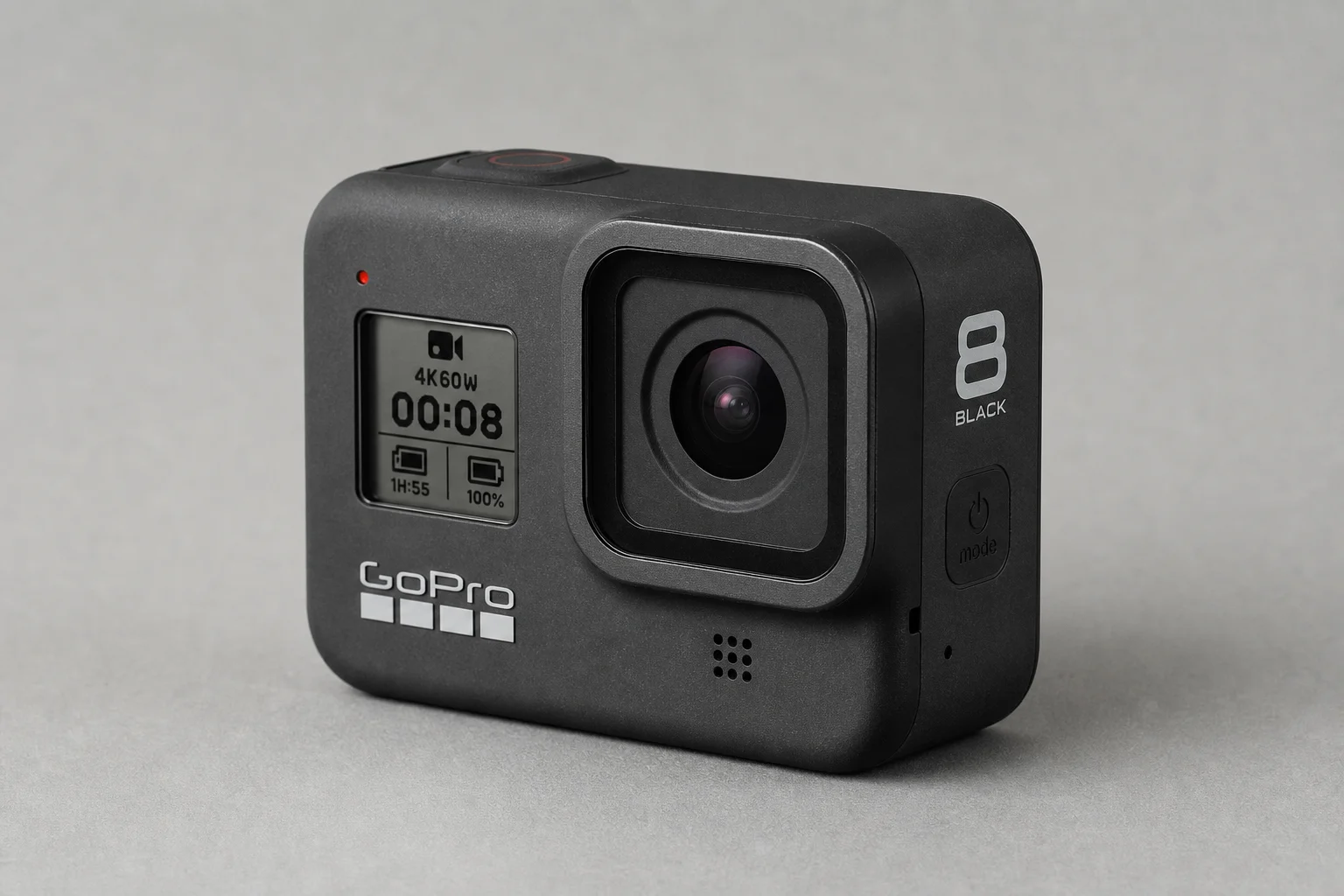 Akaso EK7000 and GoPro Hero 8 Black action cameras on concrete surface