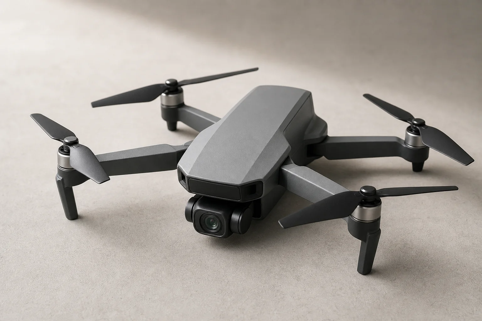 GT3 Camera Drone compact quadcopter on neutral concrete surface