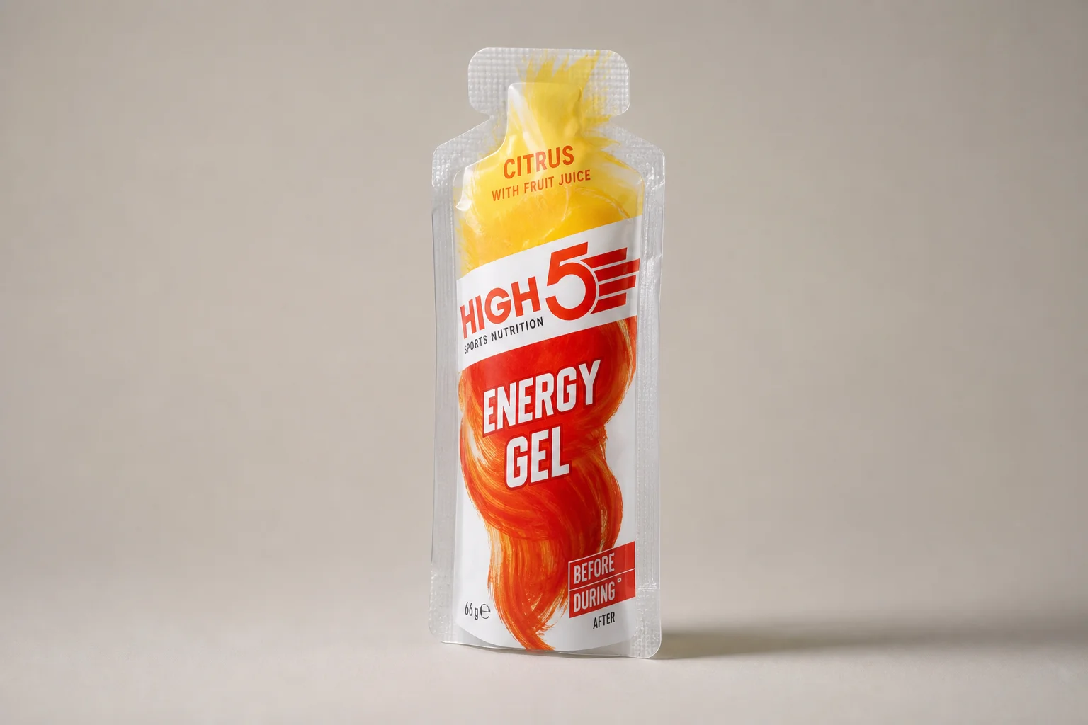 High5 Energy Gel and Maurten Gel 100 sachets side by side on concrete