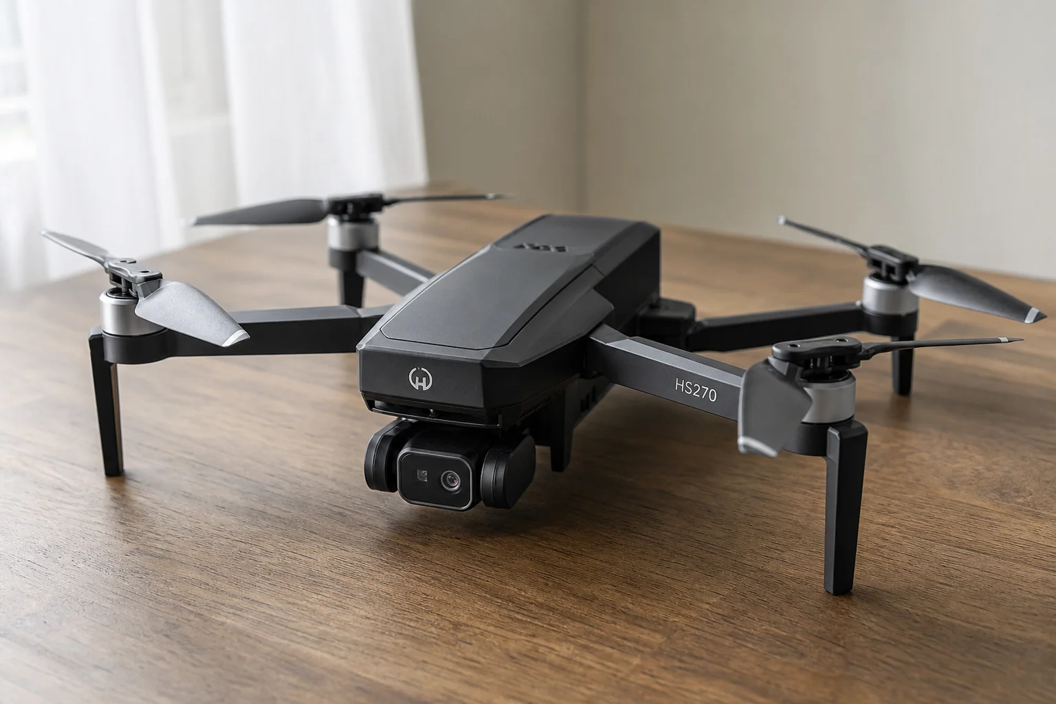 Six drones arranged by price tier on concrete surface