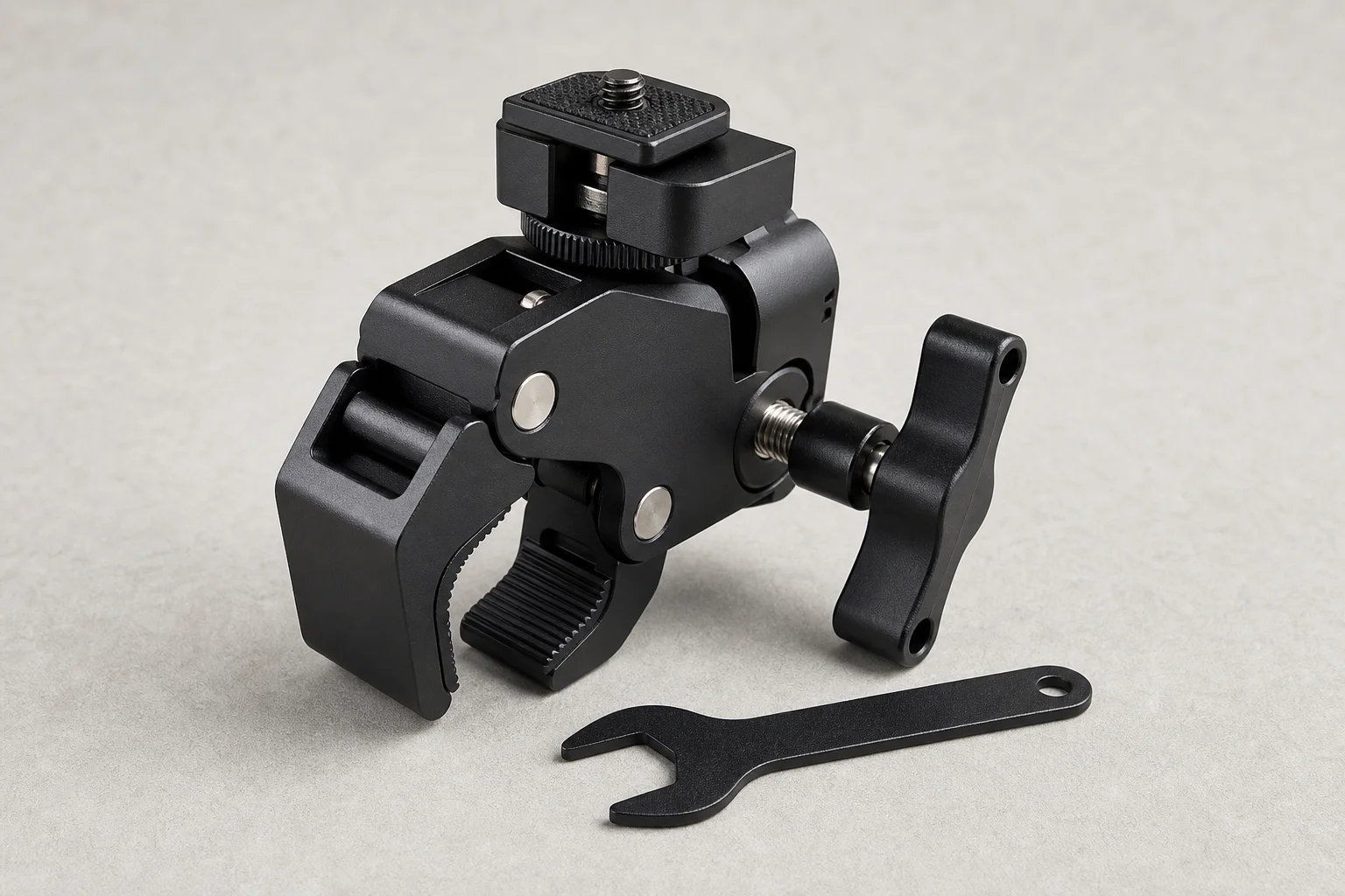 Insta360 X5 camera with mounts and accessories on concrete surface