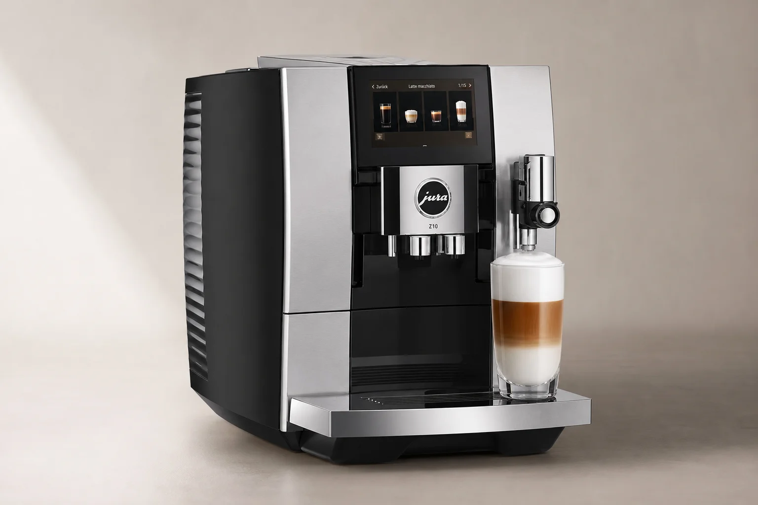 Six bean-to-cup espresso machines arranged in a line showing size progression from compact to large