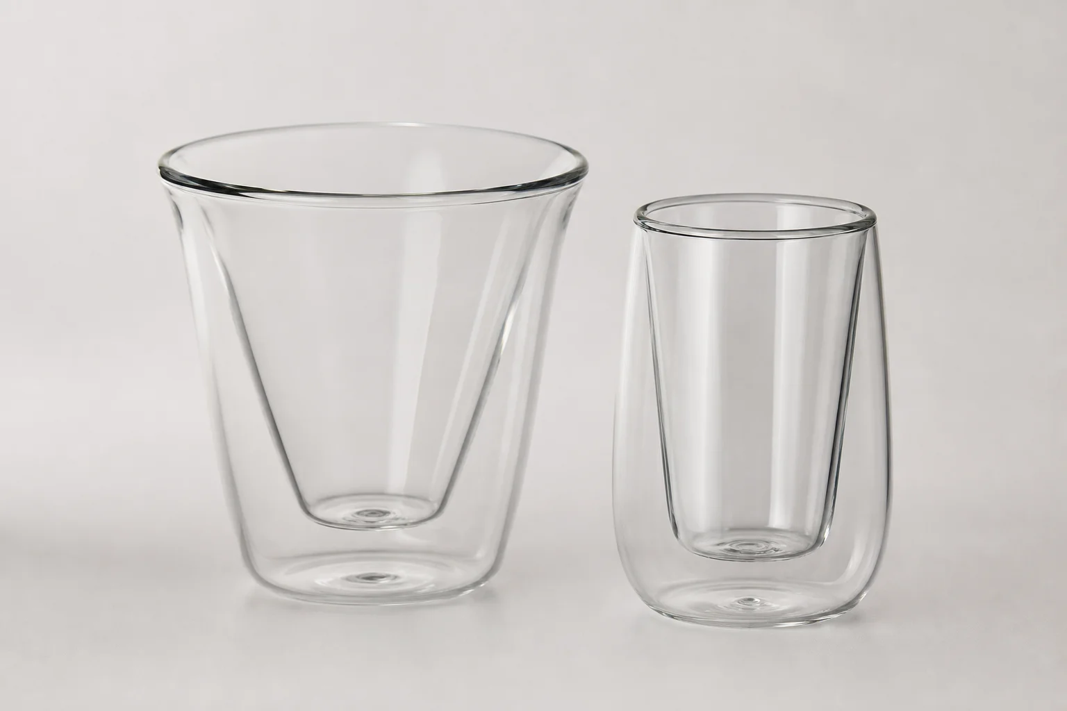 Kruve EQ tasting glasses and carafe on marble surface