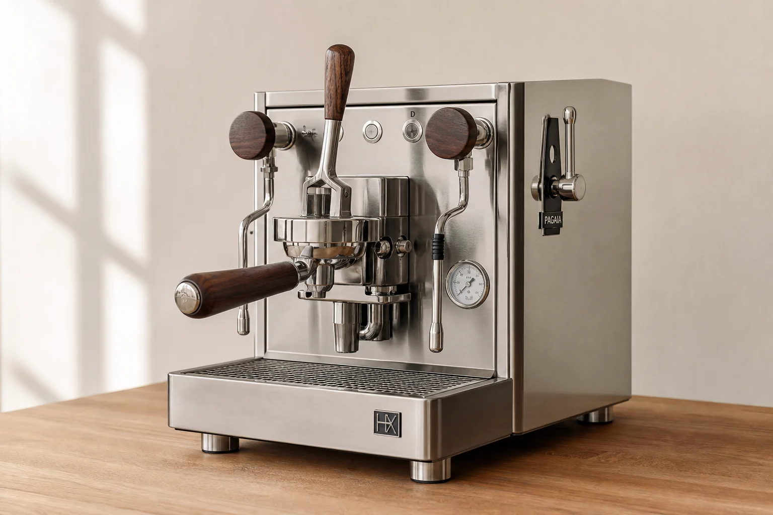 四台 Espresso 咖啡機展示於中性背景，包含 Rocket R58 Tune、ECM Estetika、ECM Discover 以及 Lelit Mara X3