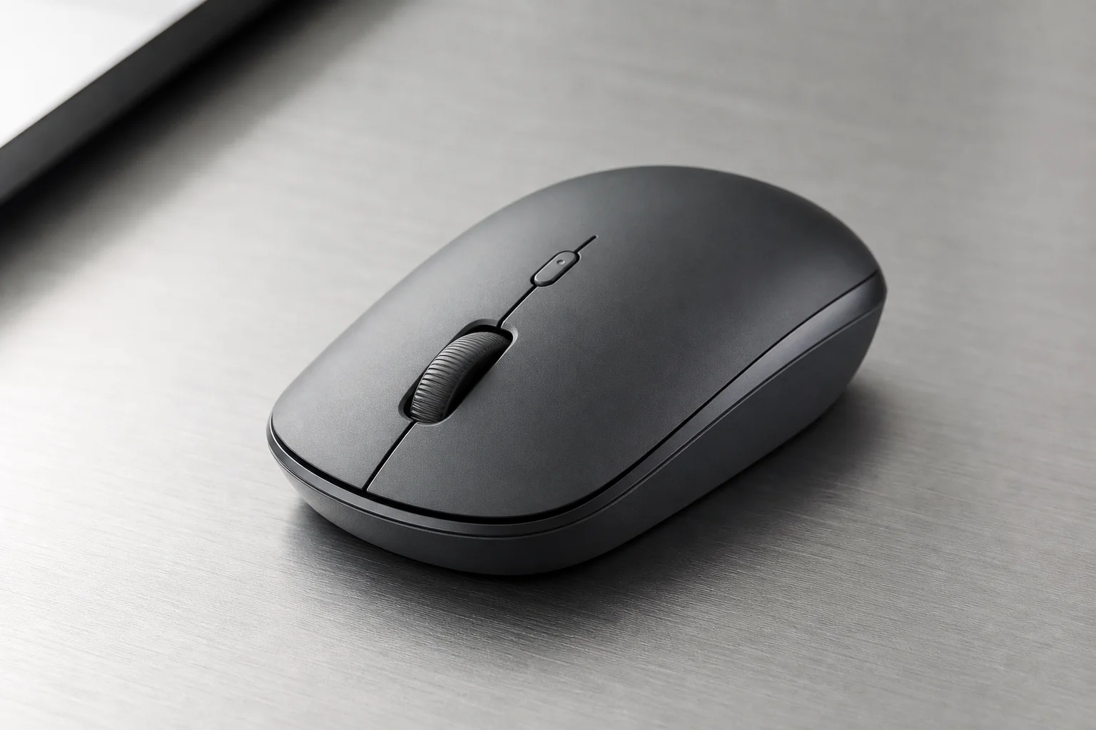 Five ergonomic mice in different styles arranged on a concrete surface