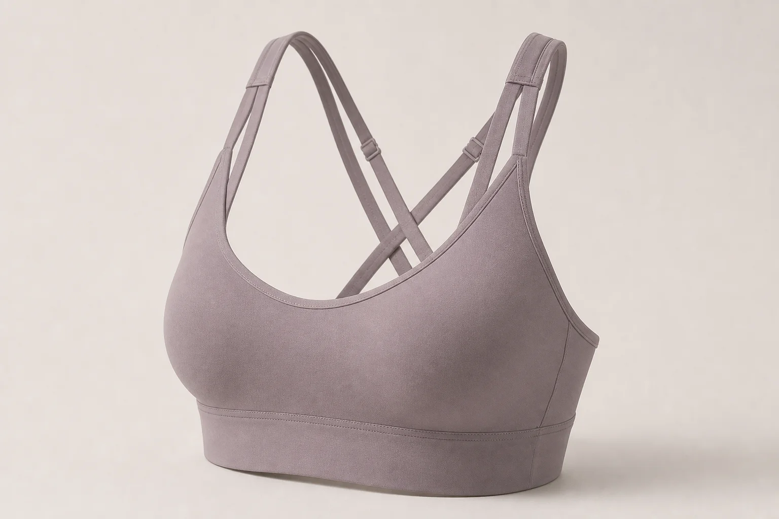 Collection of 12 high-impact sports bras in various styles and colors on neutral backdrop
