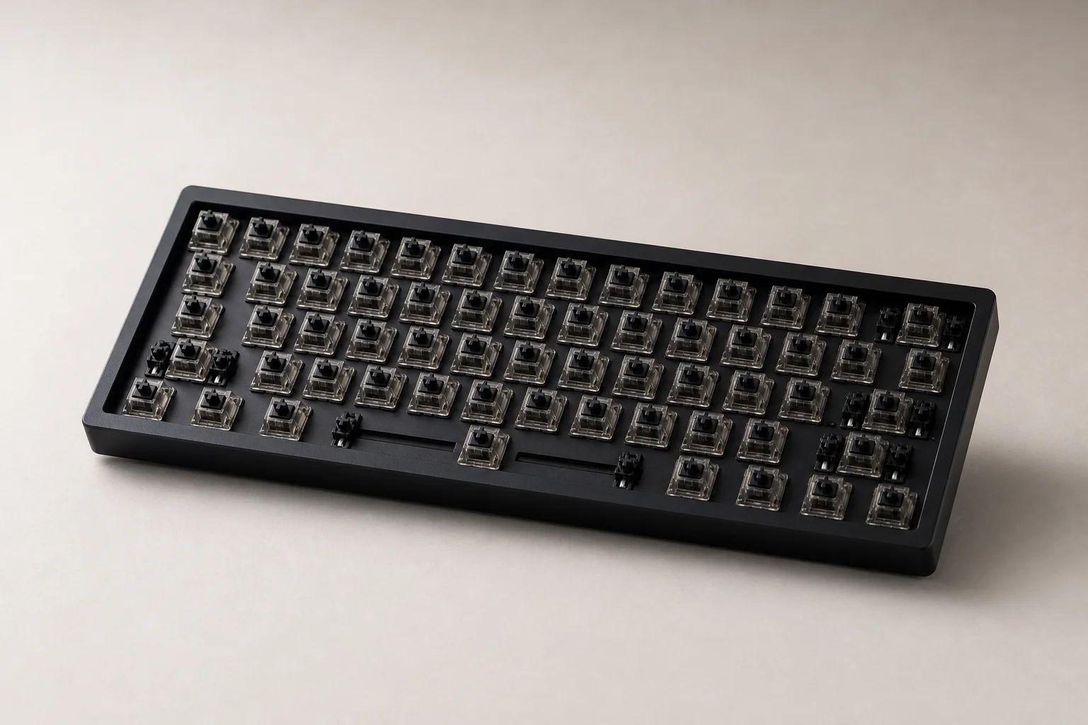 Eight budget and mid-range Hall Effect mechanical keyboards displayed on concrete surface