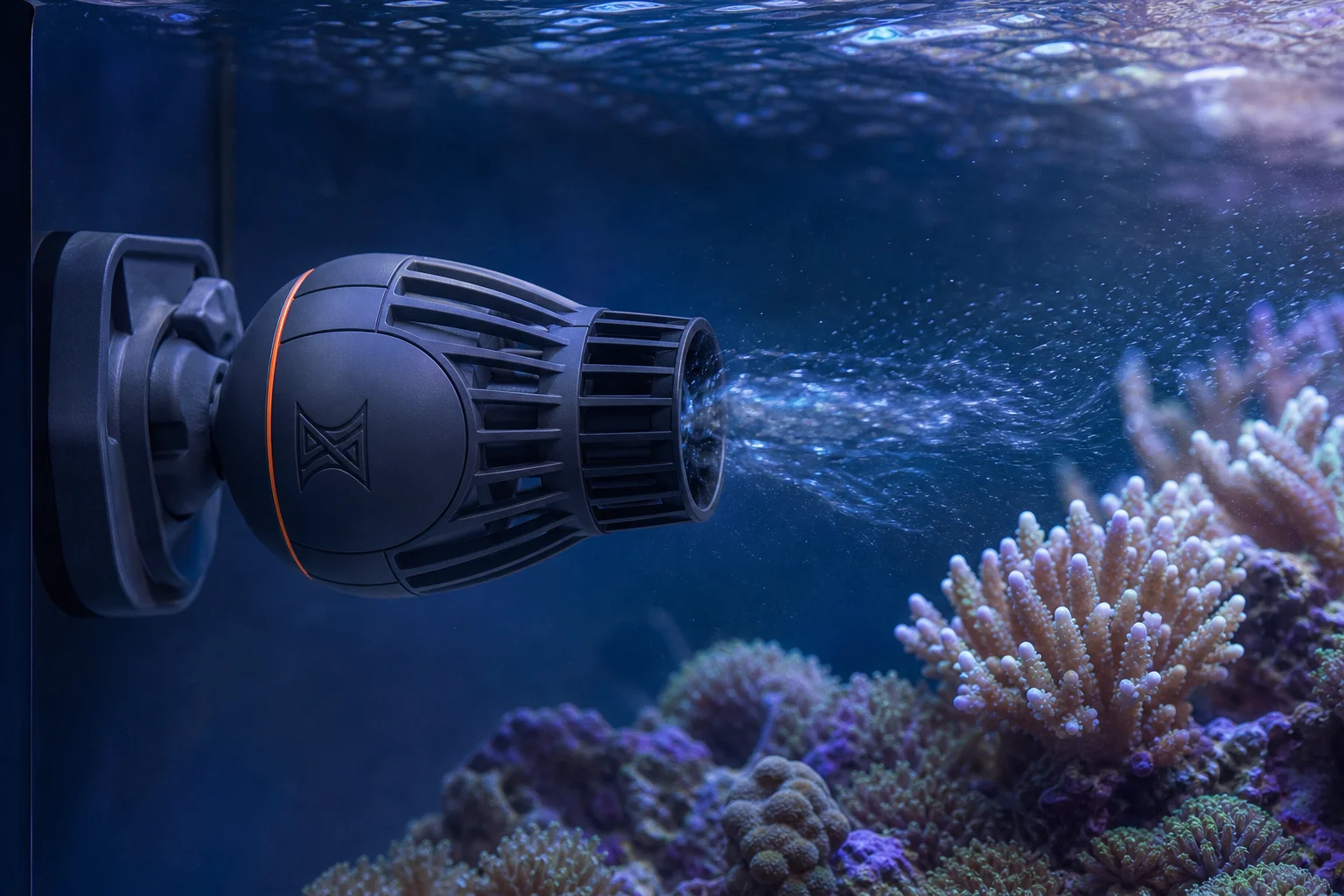 Neptune Wave powerhead in aquarium with water flow