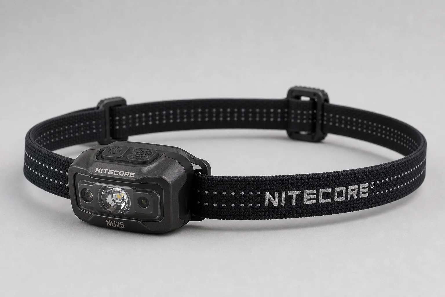 Wuben H4 and Nitecore NU25 headlamps side by side on concrete surface