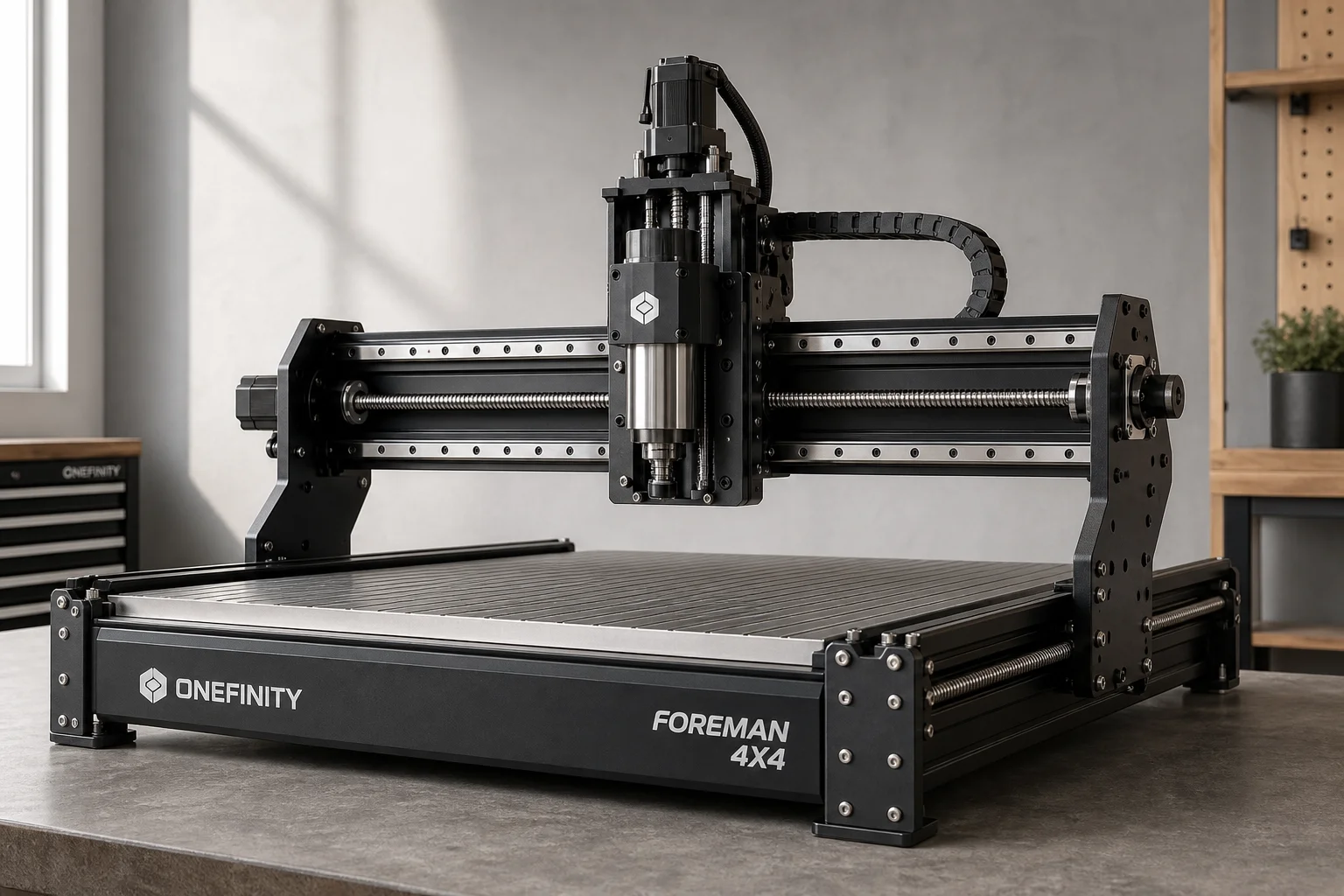 Collection of six CNC machines from Carbide 3D, NextWave CNC, and Onefinity displayed together