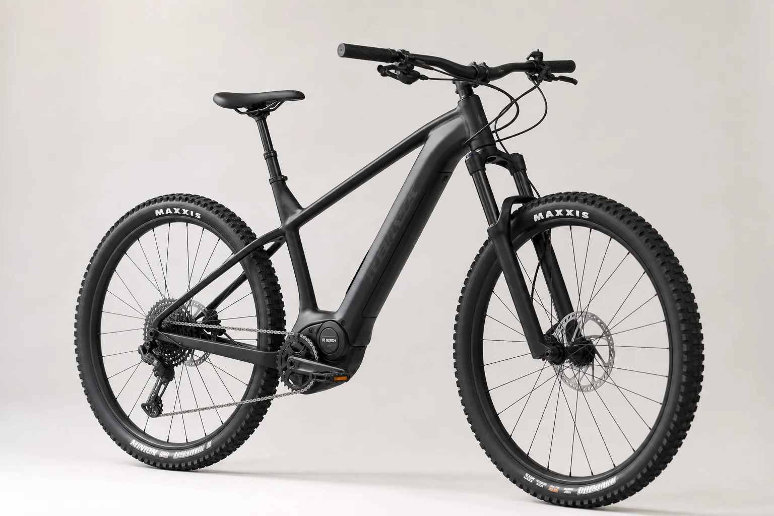 Ozark Trail M.2 Ridge+ hardtail electric mountain bike on neutral backdrop
