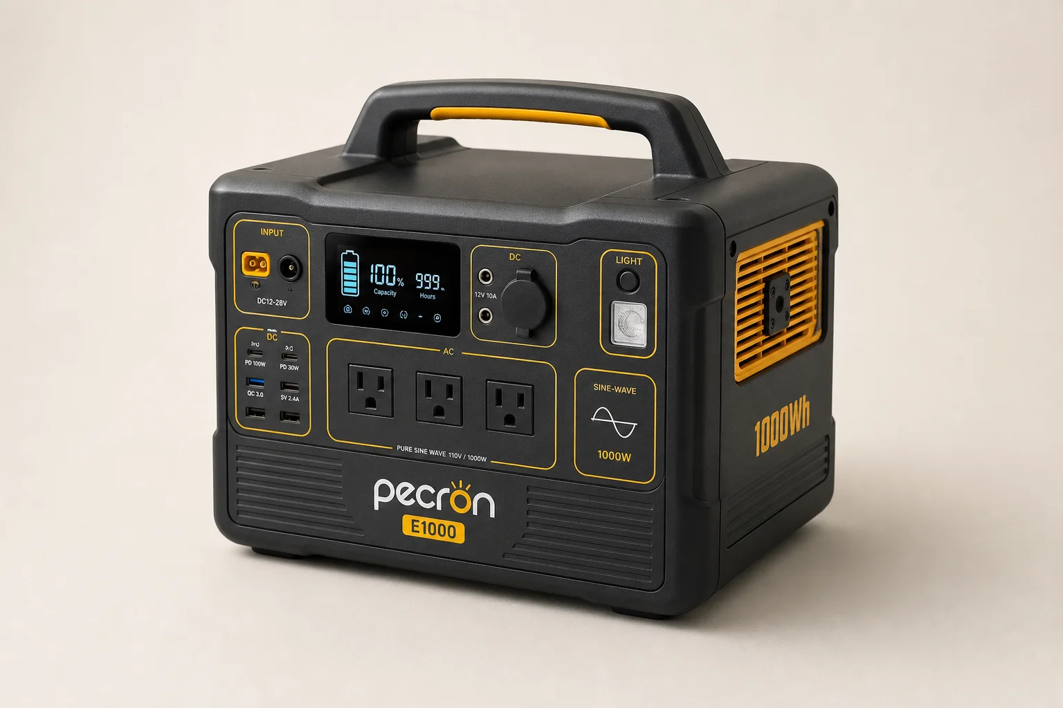 Collection of portable power stations from compact to large capacity models on concrete