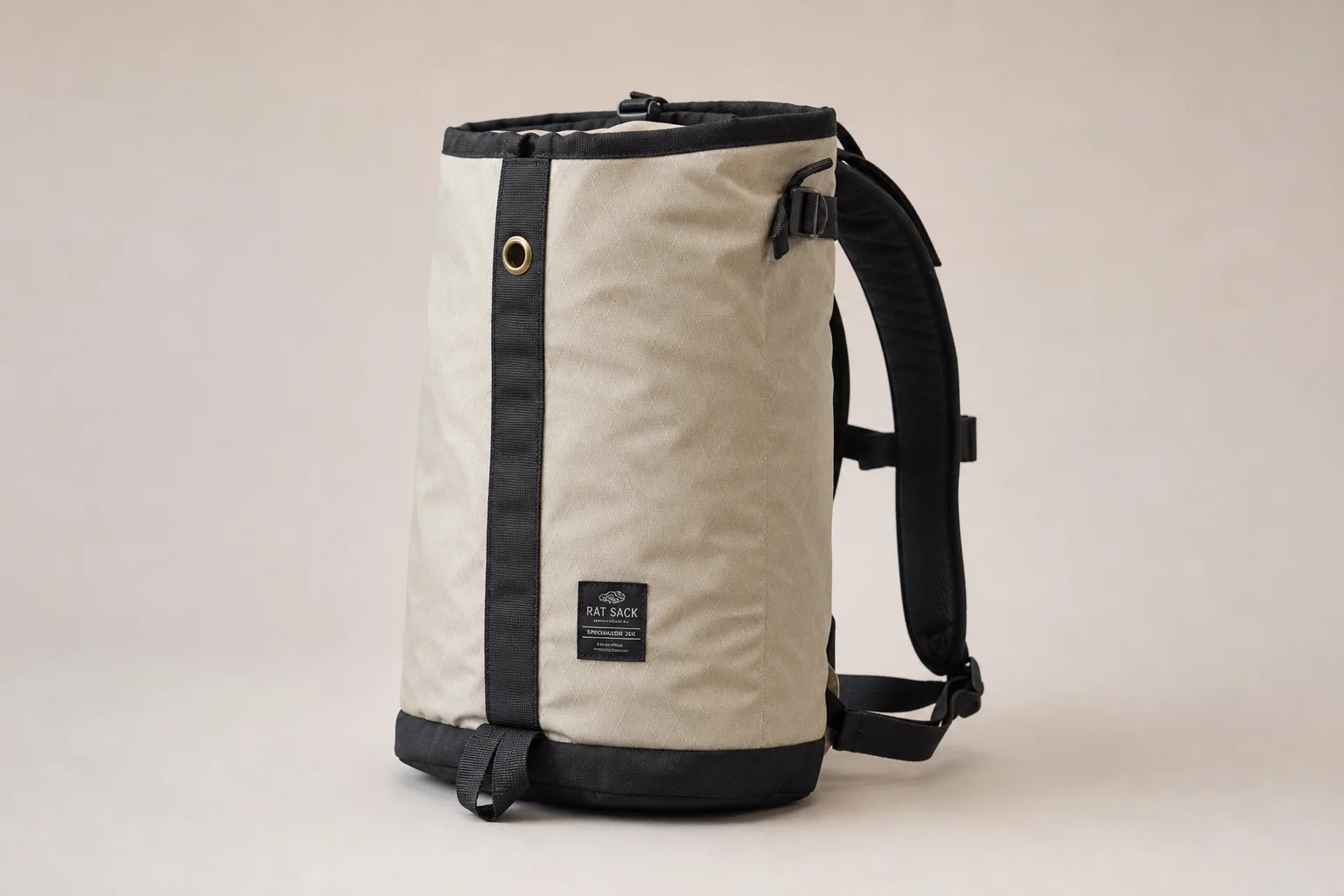Seven food storage solutions for backpacking arranged on neutral backdrop