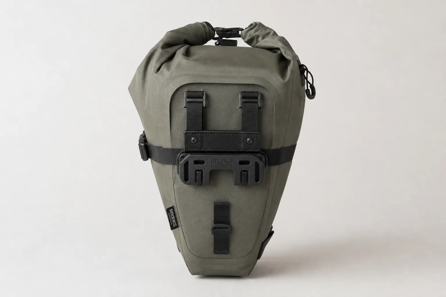 Fully loaded hardtail mountain bike with bikepacking bags and water bottles