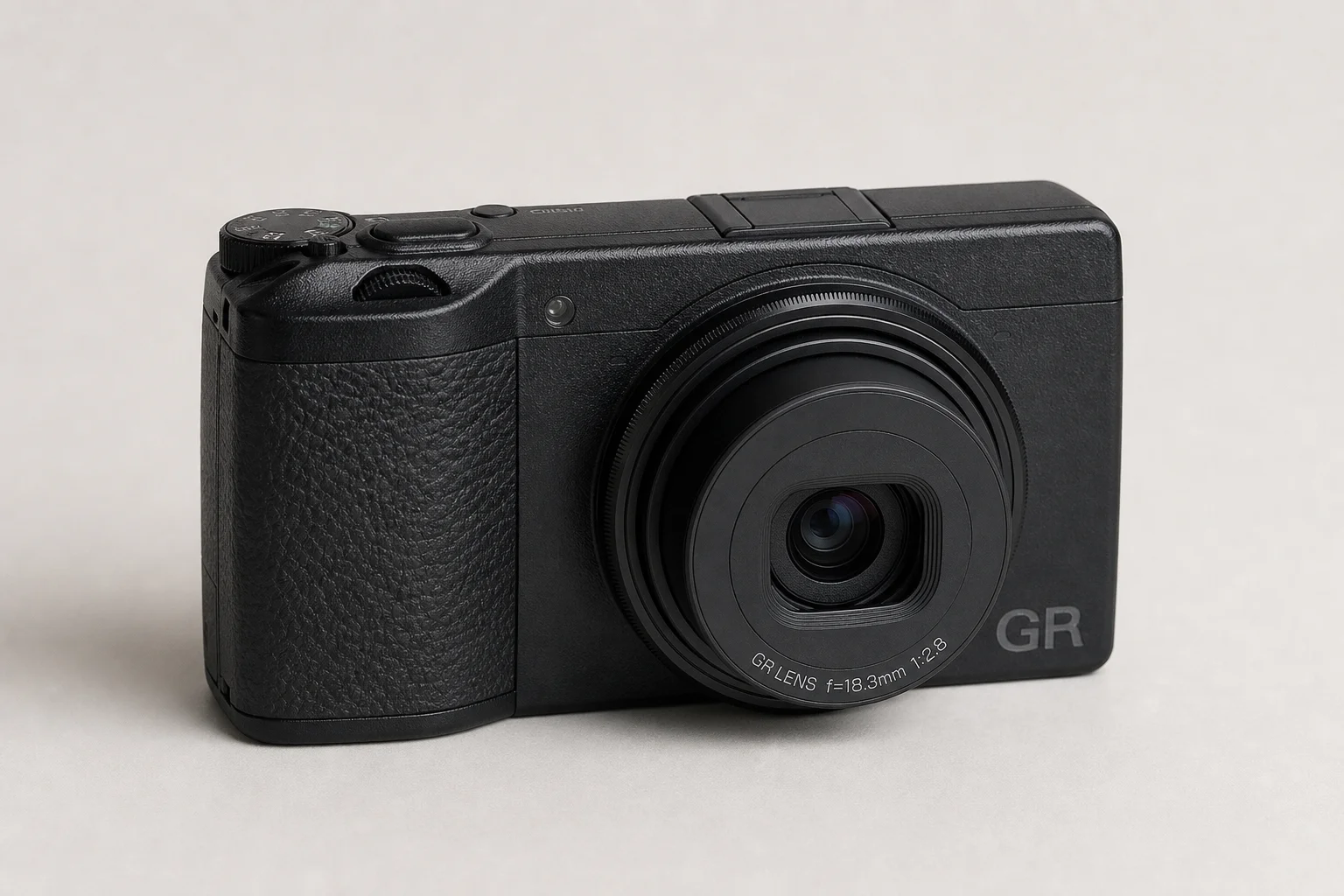 Six compact cameras arranged on concrete surface showing different designs and features