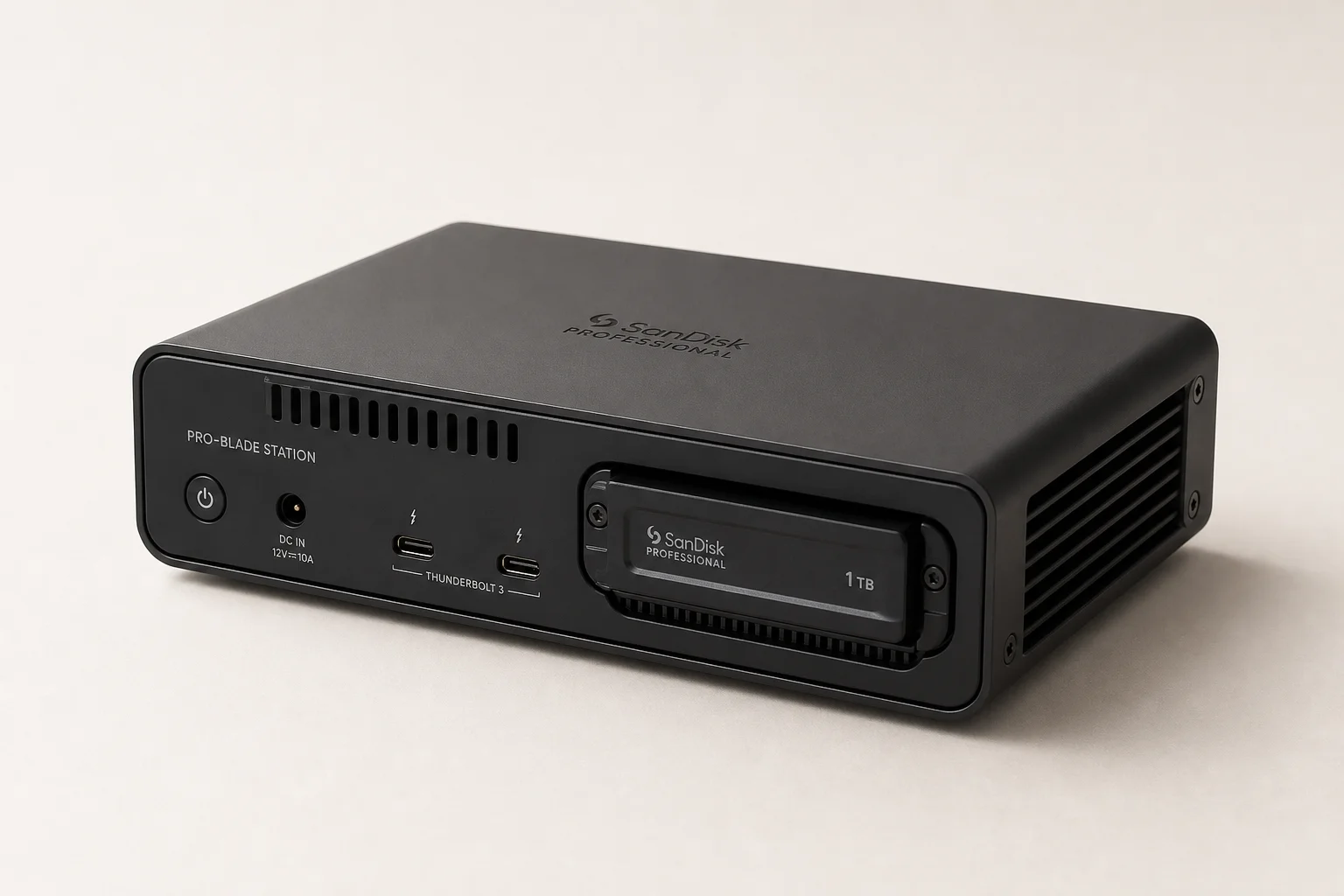 六個外接式 SSD 依據效能等級排列在髮絲紋鋁合金表面上