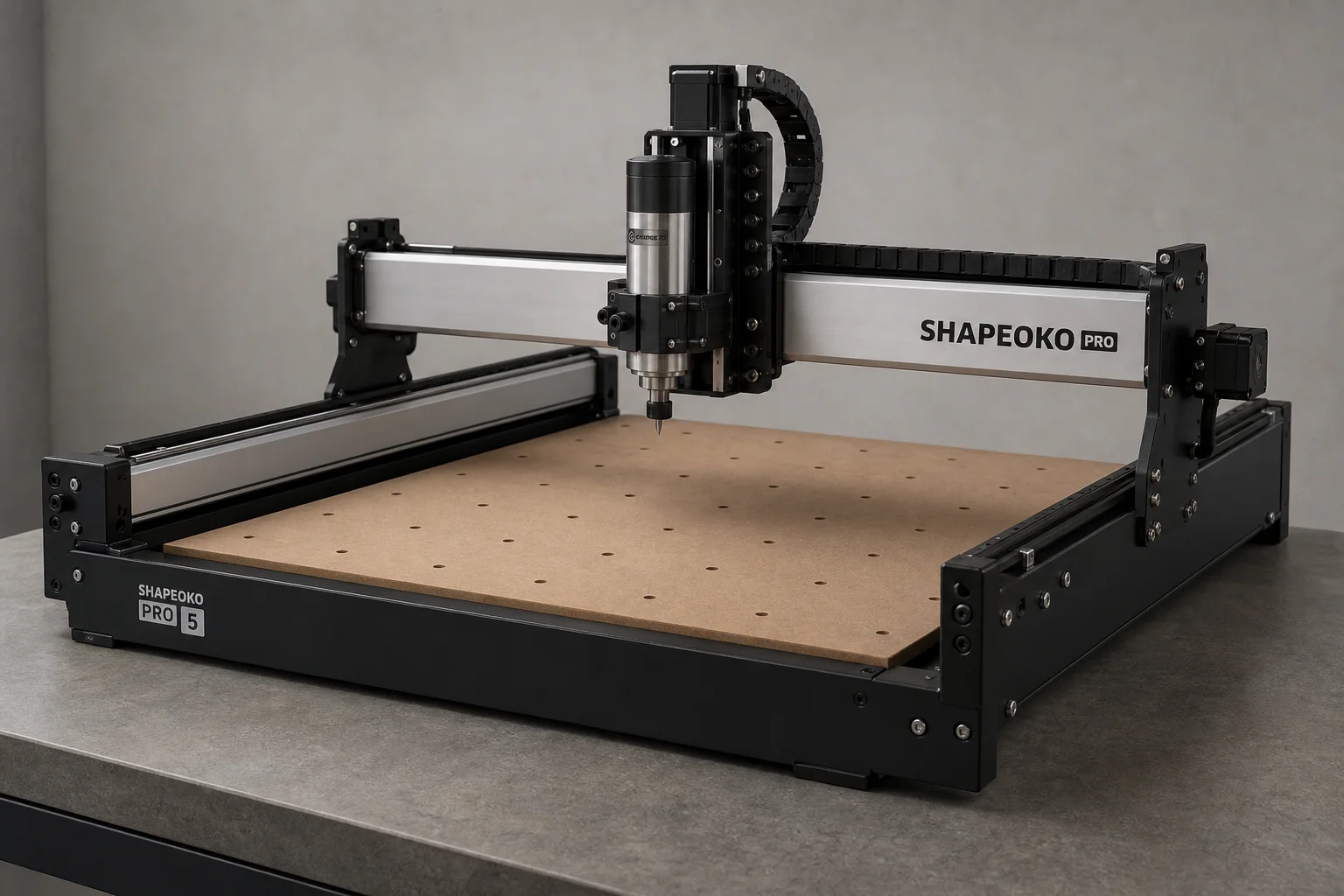 Collection of six CNC machines from Carbide 3D, NextWave CNC, and Onefinity displayed together