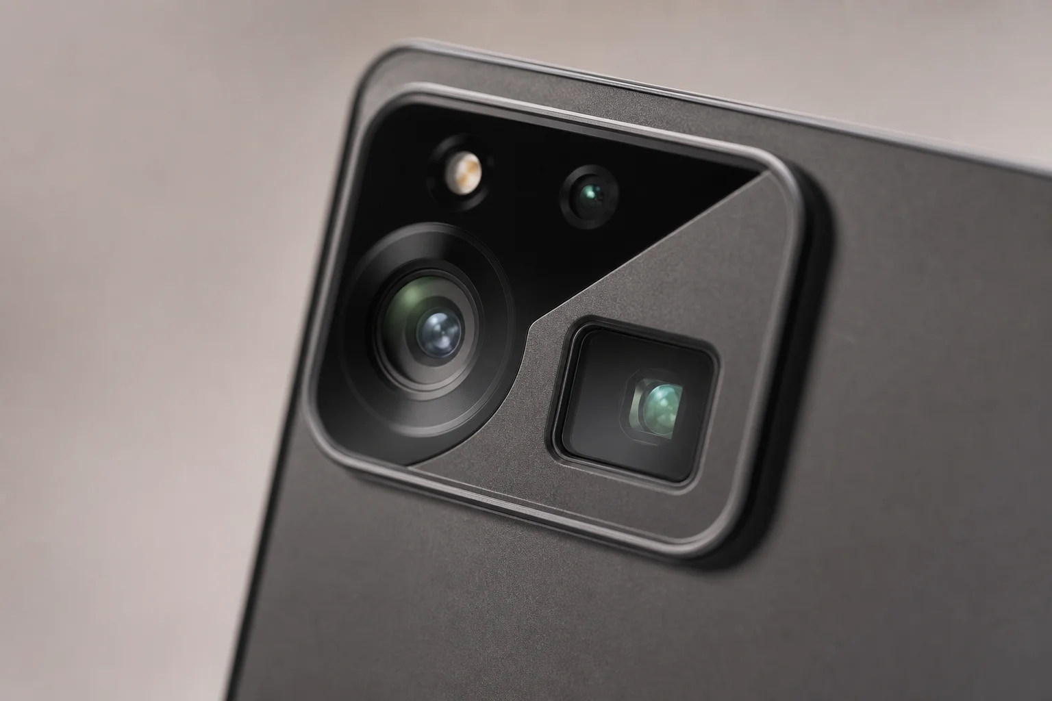 Telephoto lens detail showing improved sensor and optical design