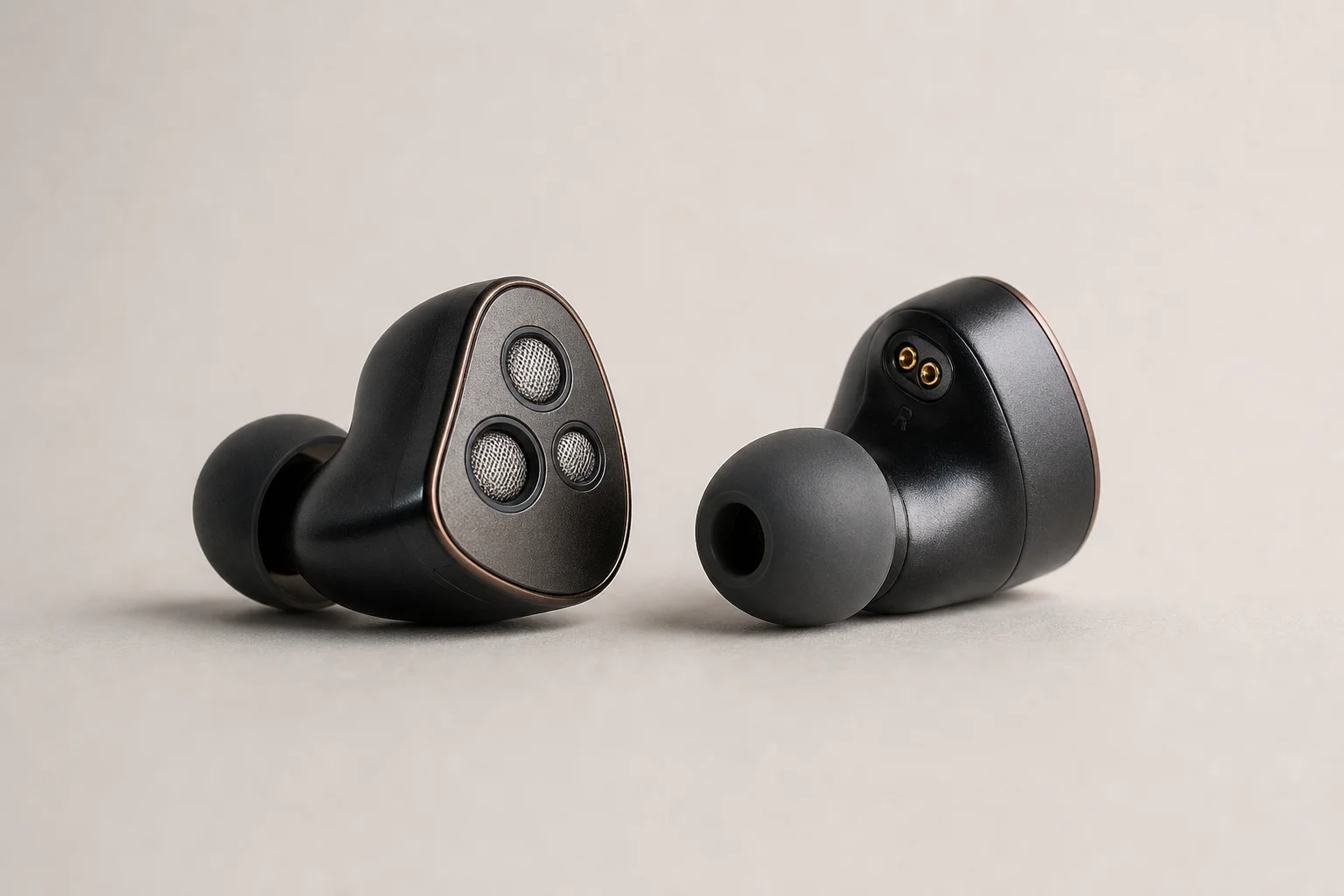 Nine earbud models arranged on concrete surface representing budget to premium options