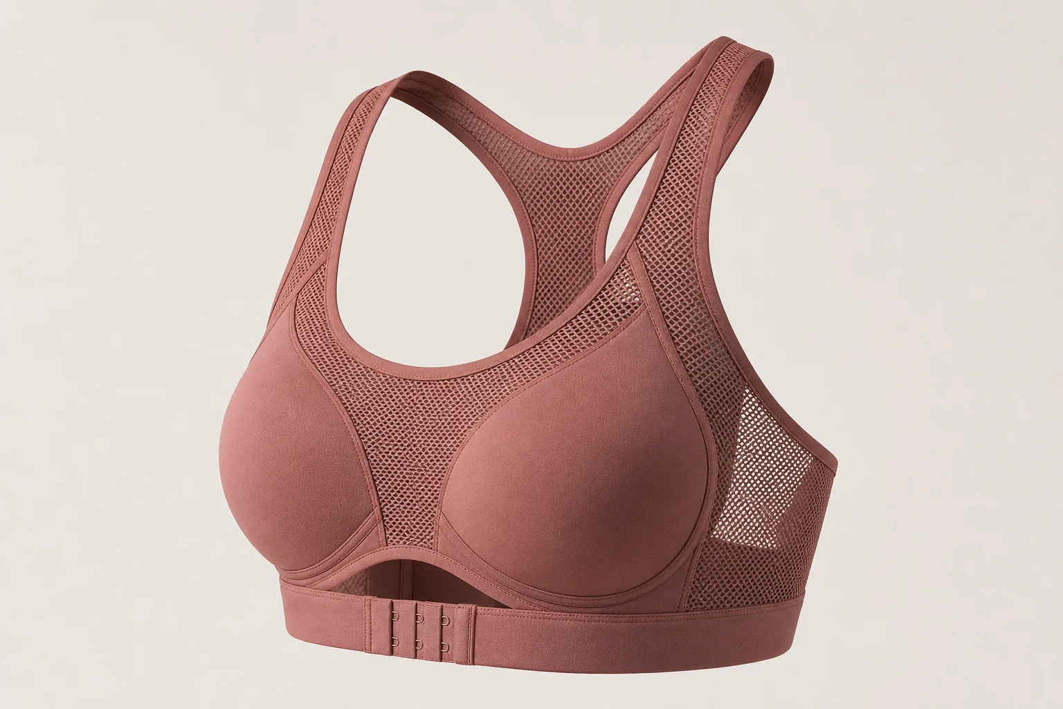 Collection of 12 high-impact sports bras in various styles and colors on neutral backdrop