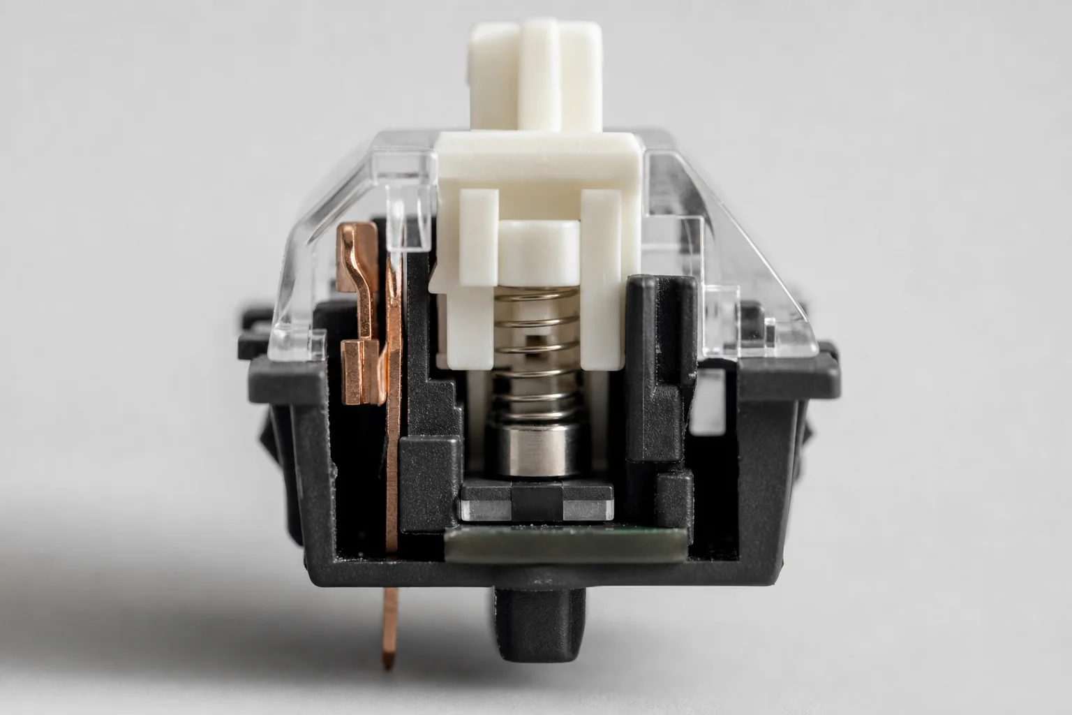 Close-up of magnetic switch mechanism showing sensor placement