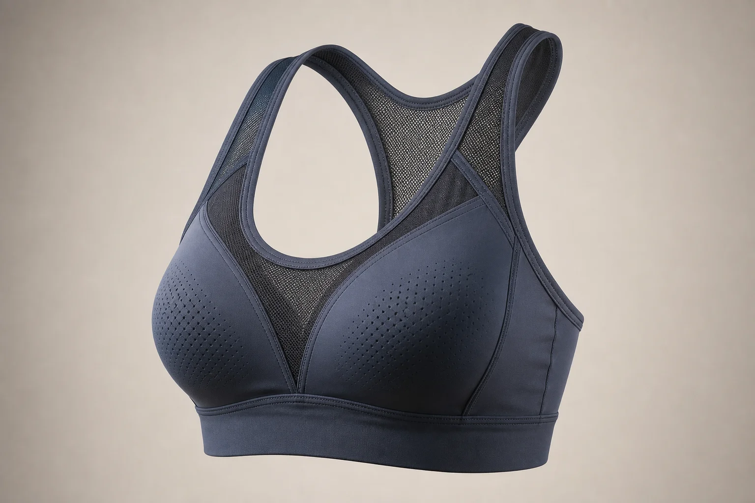 Collection of 12 high-impact sports bras in various styles and colors on neutral backdrop
